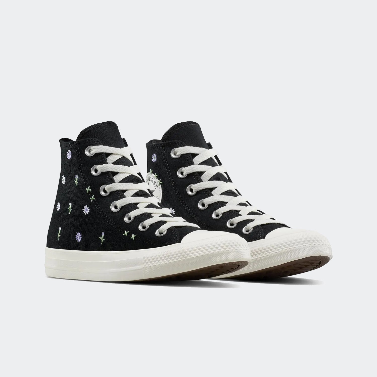 Unisex Converse Chuck Taylor All Star Canvas High Top Shoes Black Floral