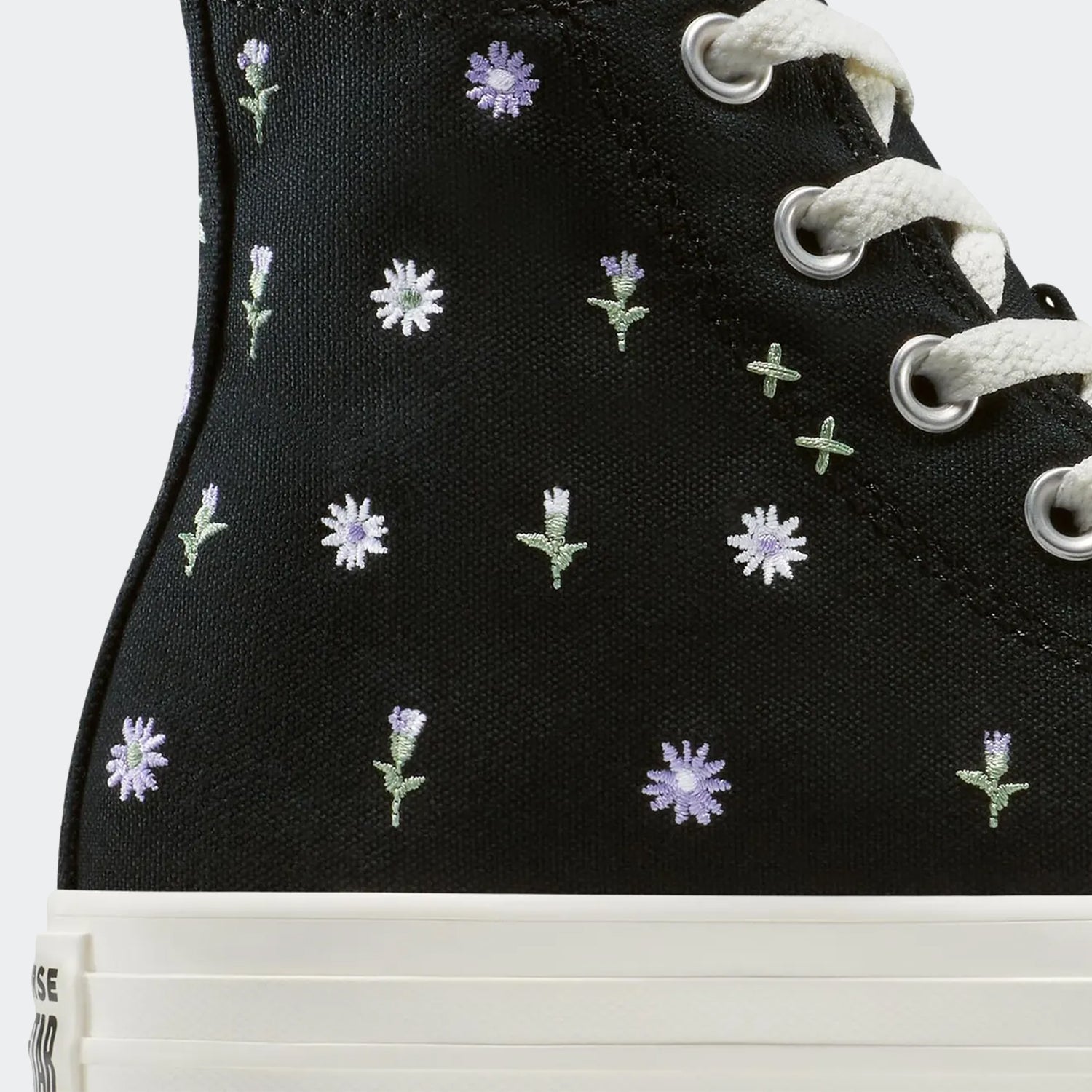 Unisex Converse Chuck Taylor All Star Canvas High Top Shoes Black Floral