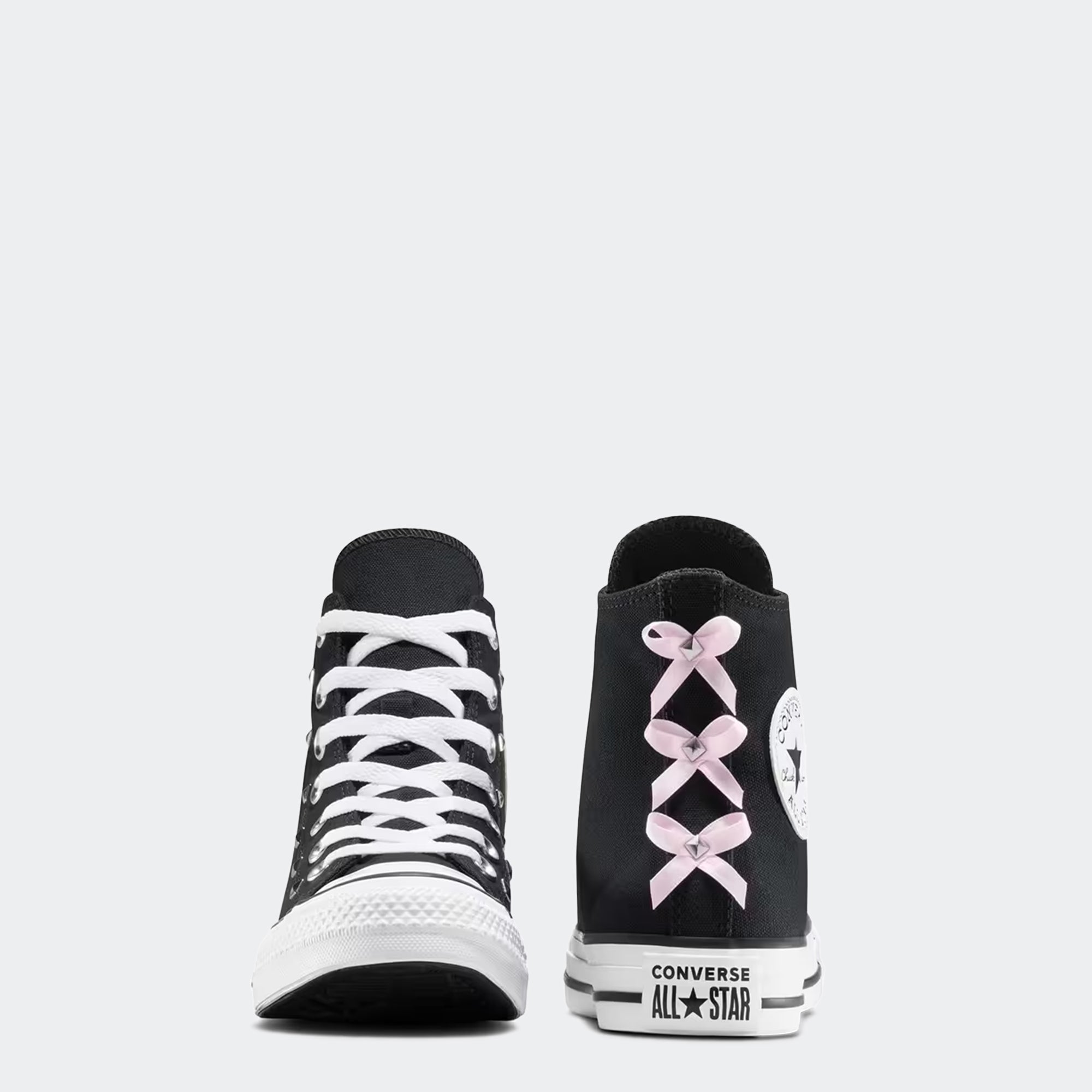 Unisex Converse Chuck Taylor All Star Hi Shoes Black Bows Studs