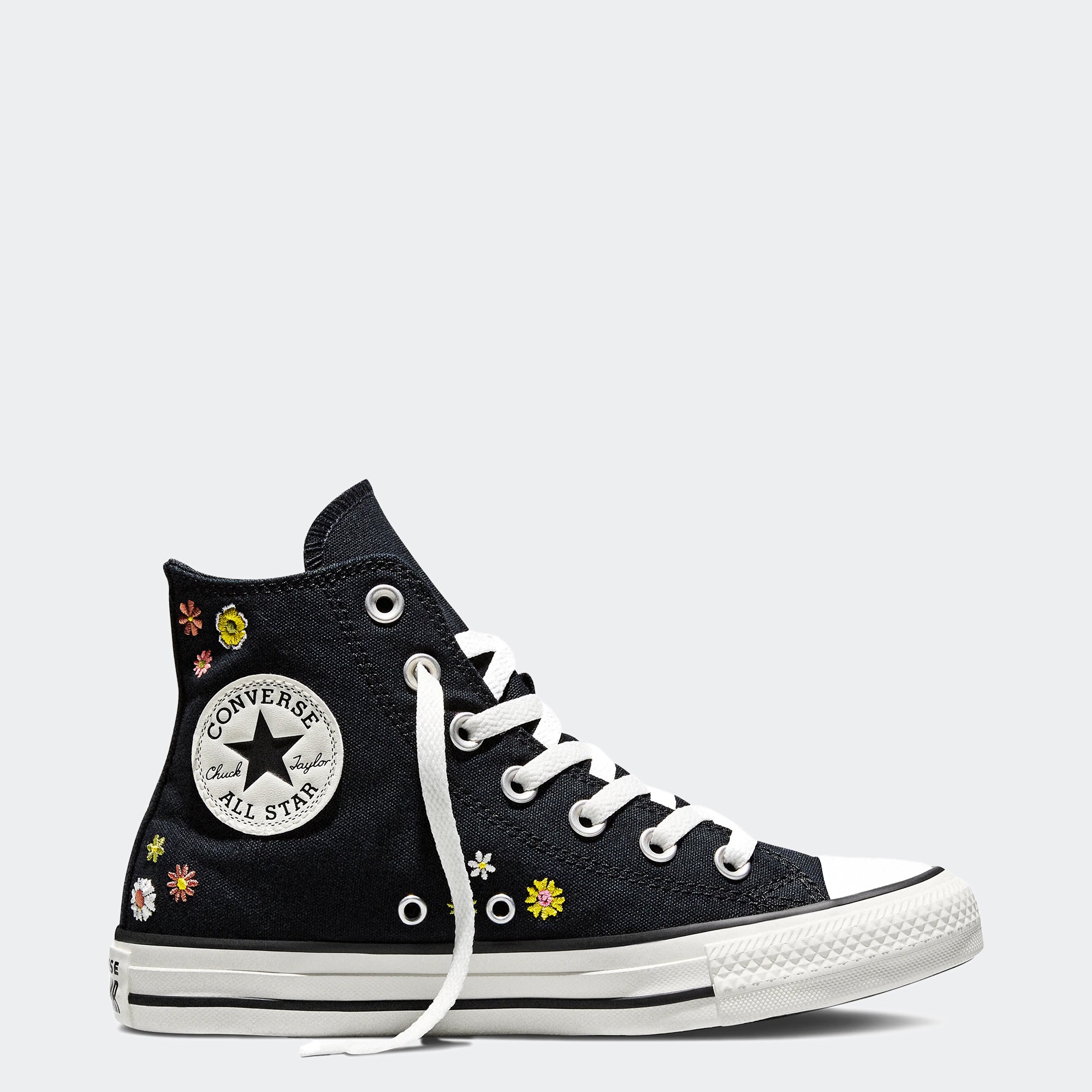 Unisex Converse Chuck Taylor All Star Embroidered Florals Hi Shoes Black