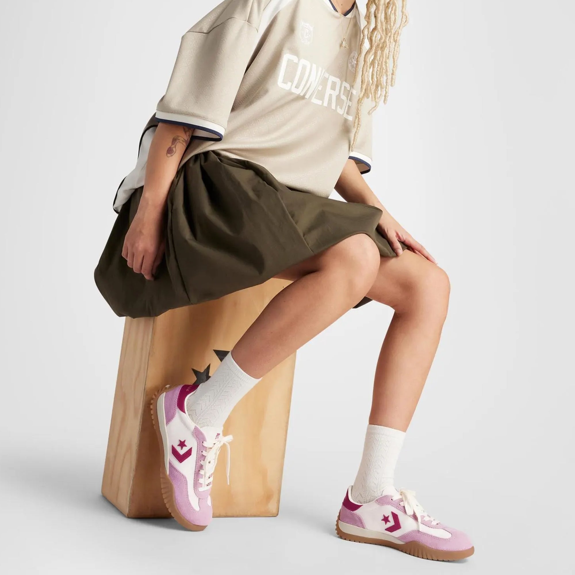 Unisex Converse Run Star Trainer Shoes Cliffside Rose / Egret