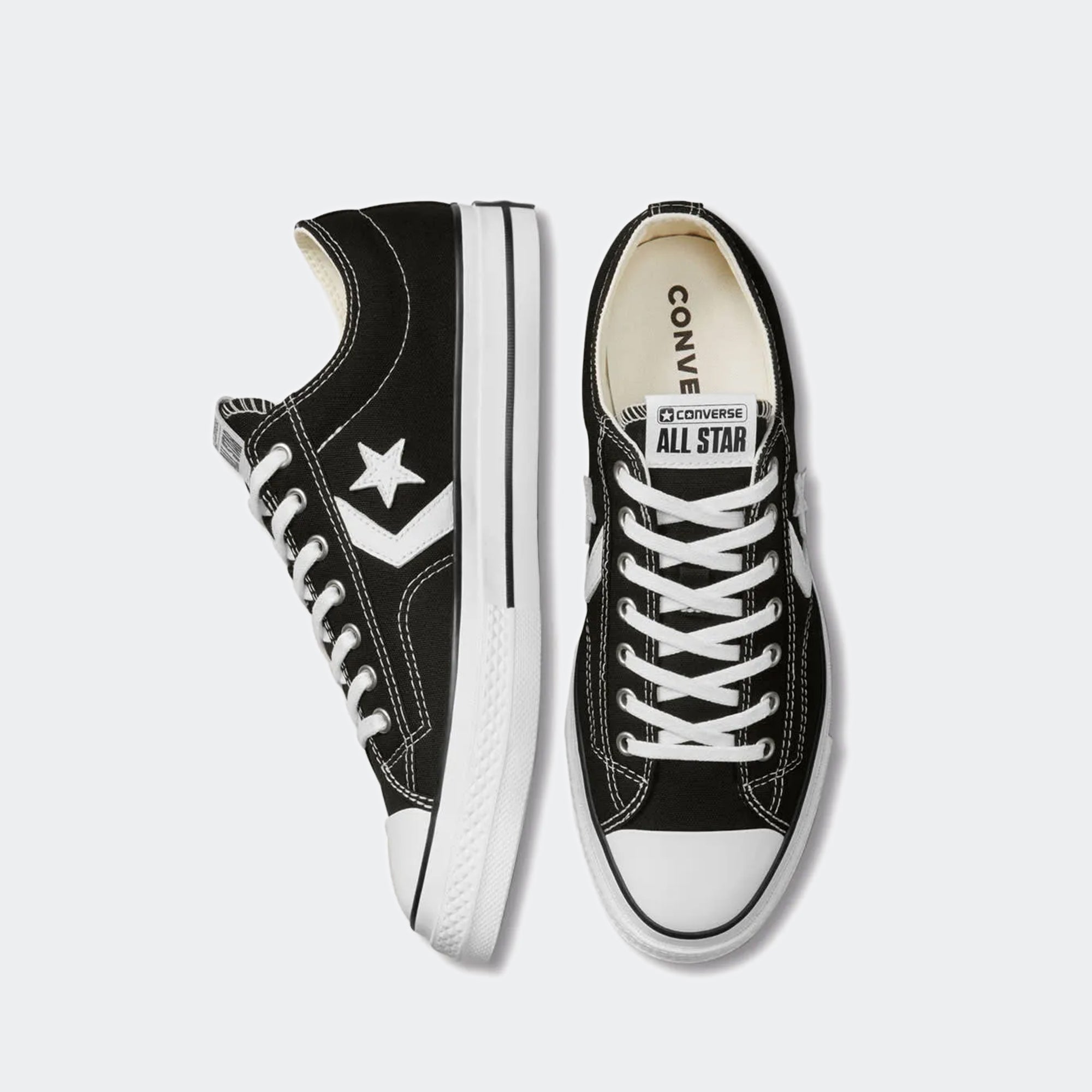 Unisex Converse Star Player 76 Premium Canvas Shoes Black / Vintage White