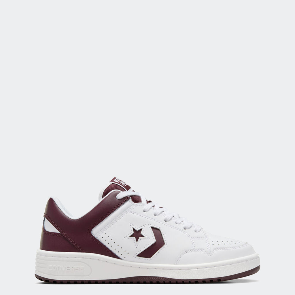 Unisex Converse Weapon Leather Shoes White / Bloodstone