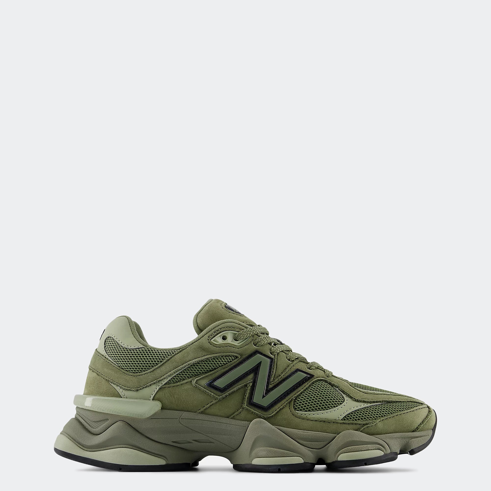 Men's New Balance 9060 Shoes Dark Olivine with Olivine and Black