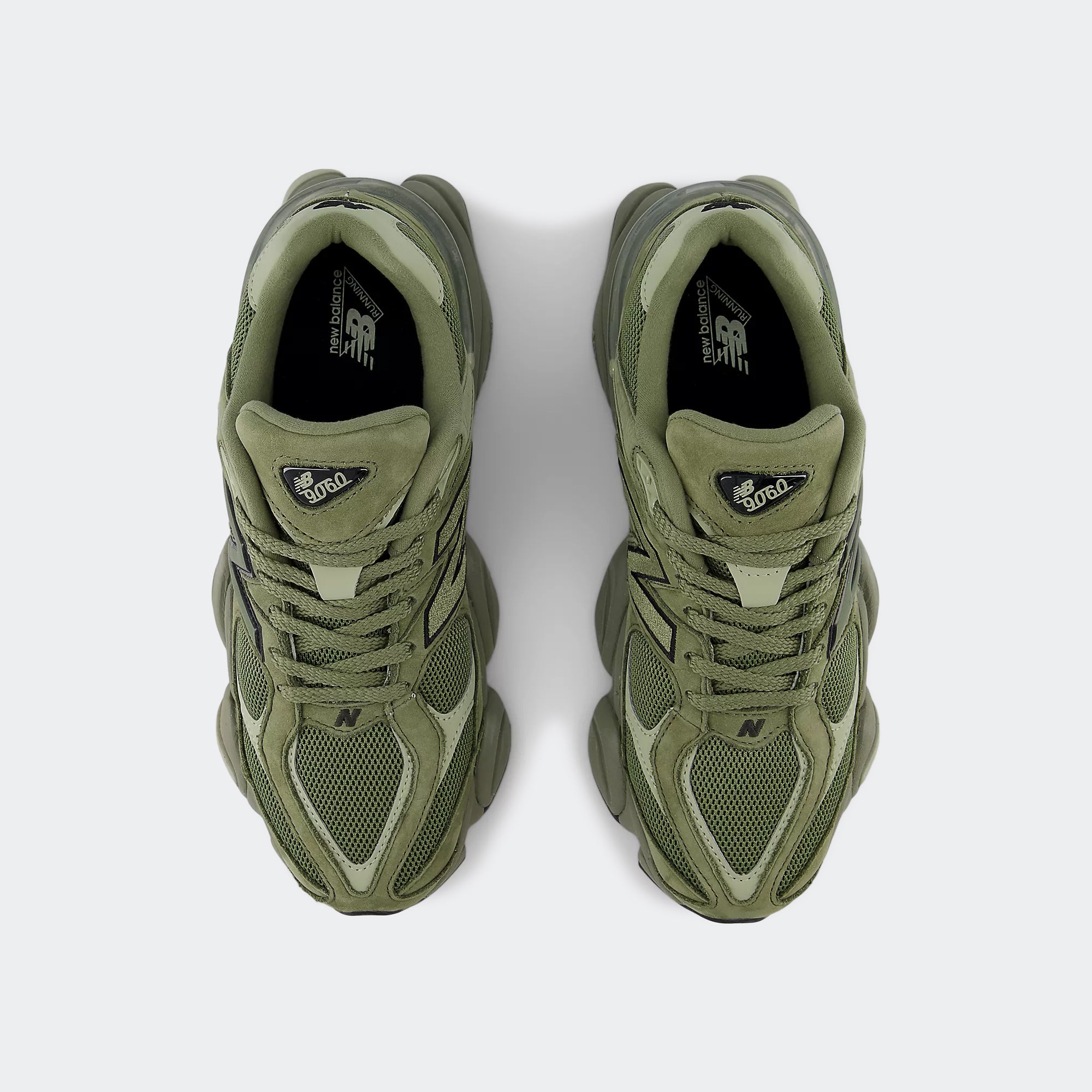 Men's New Balance 9060 Shoes Dark Olivine with Olivine and Black