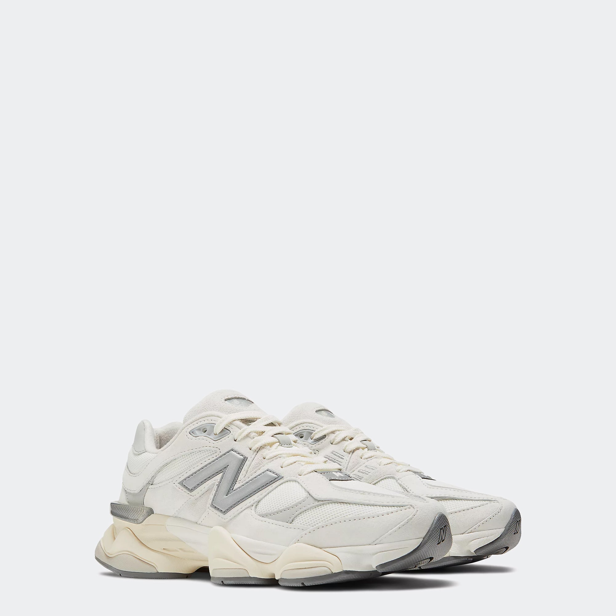 Unisex New Balance 9060 Shoes Sea Salt with Concrete and Silver Metallic