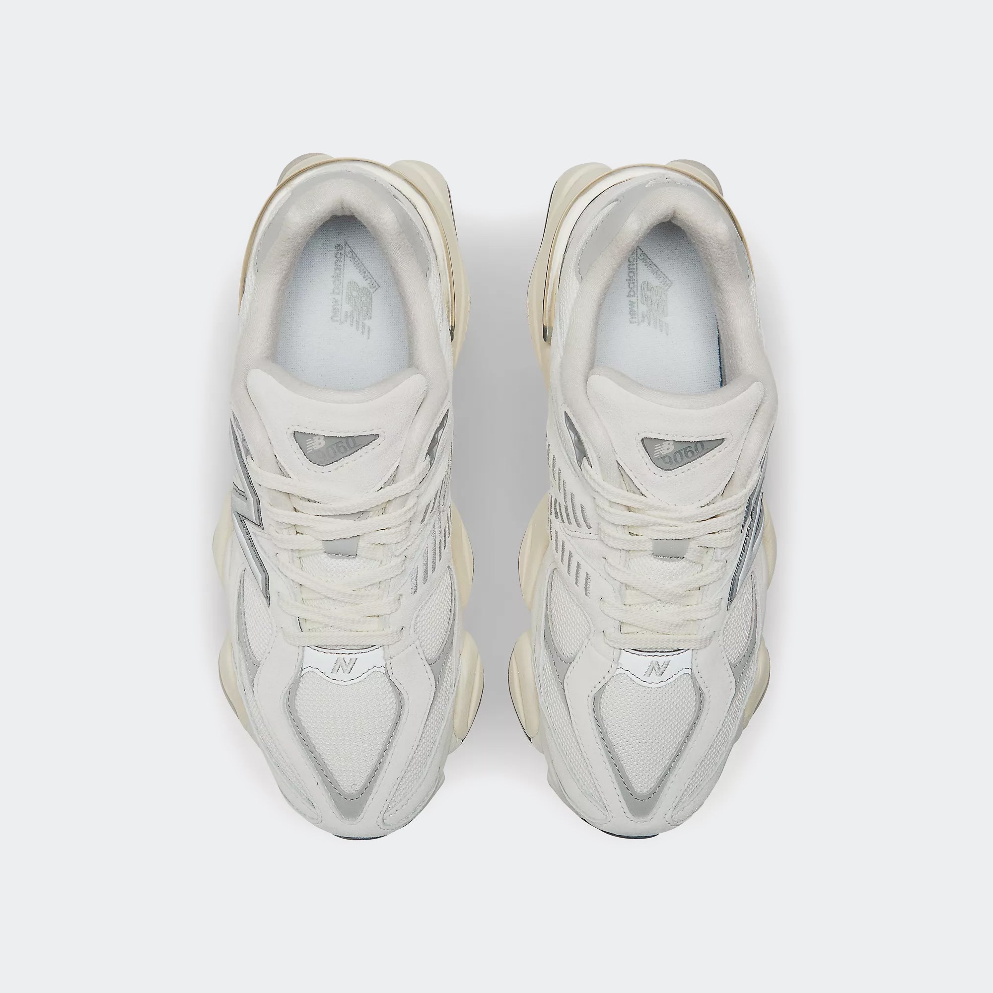 Unisex New Balance 9060 Shoes Sea Salt with Concrete and Silver Metallic