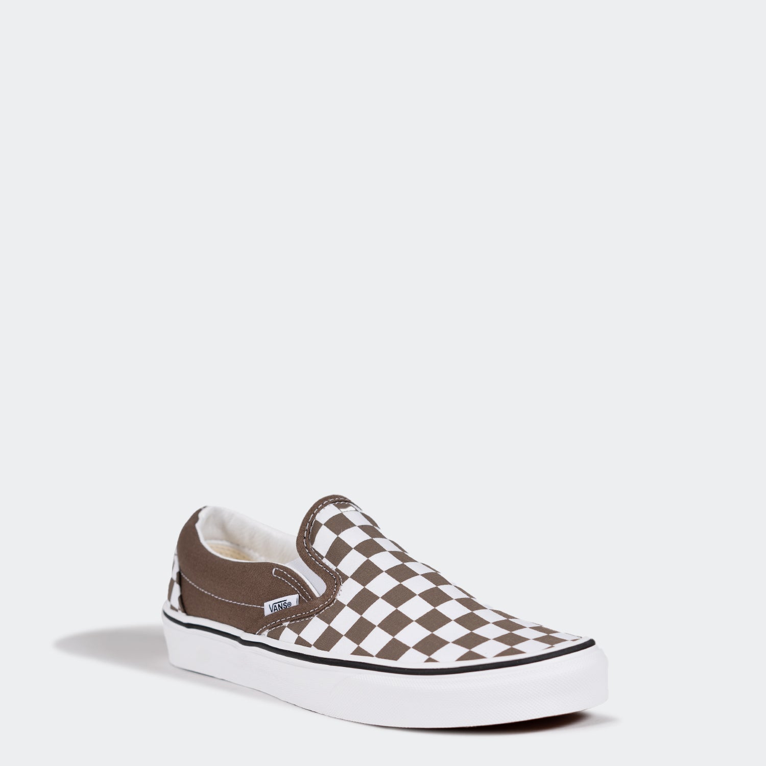 Men's Vans Checkerboard Slip-On Shoes Walnut