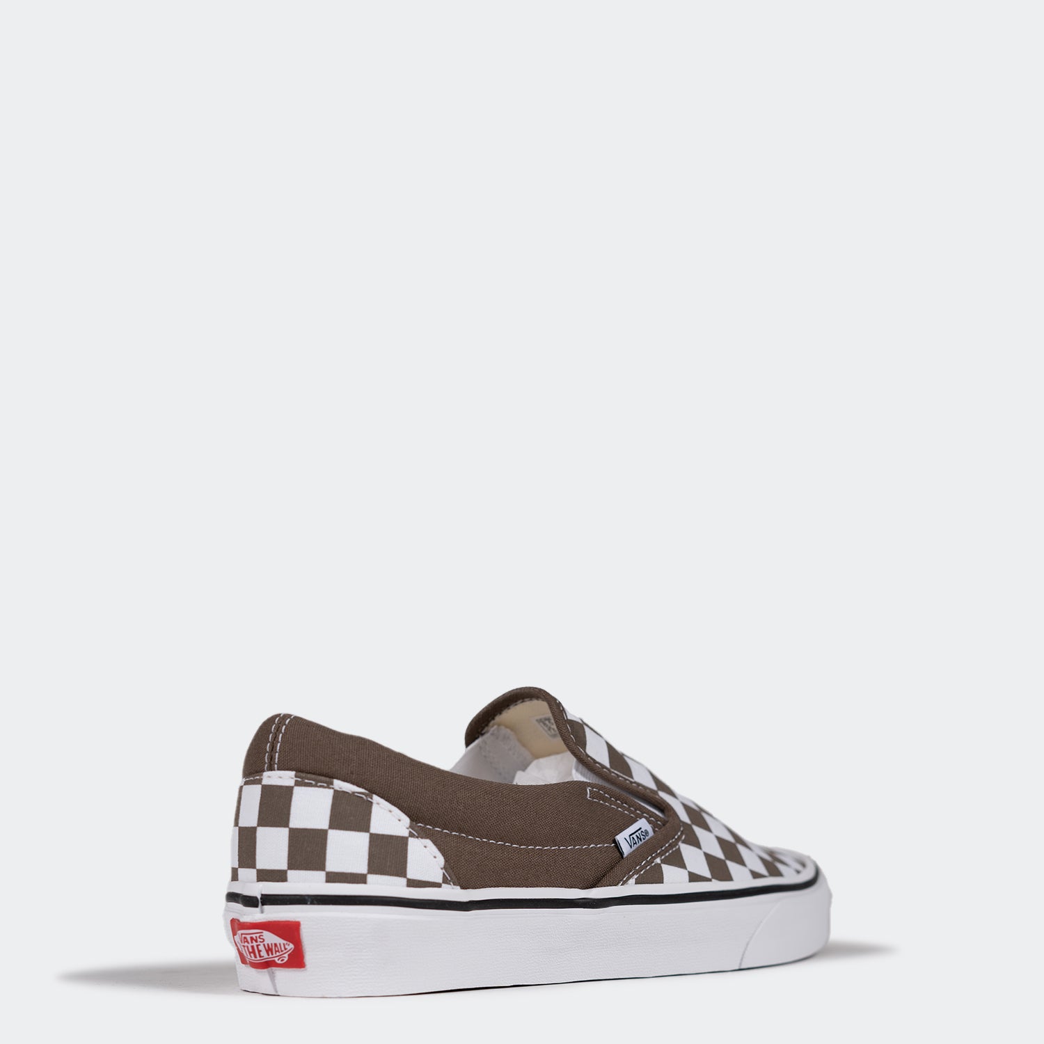 Men's Vans Checkerboard Slip-On Shoes Walnut