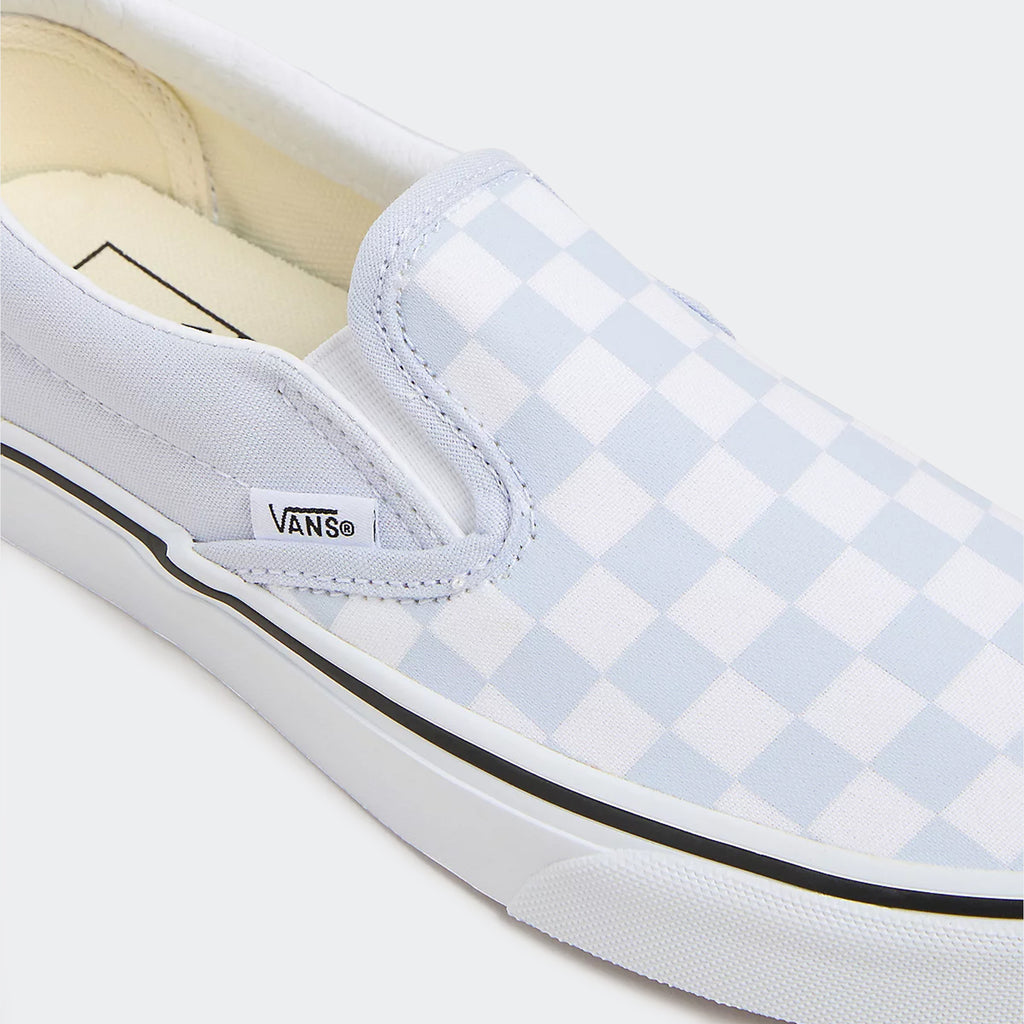 Unisex Vans Classic Slip-On Checkerboard Shoes Halogen Blue