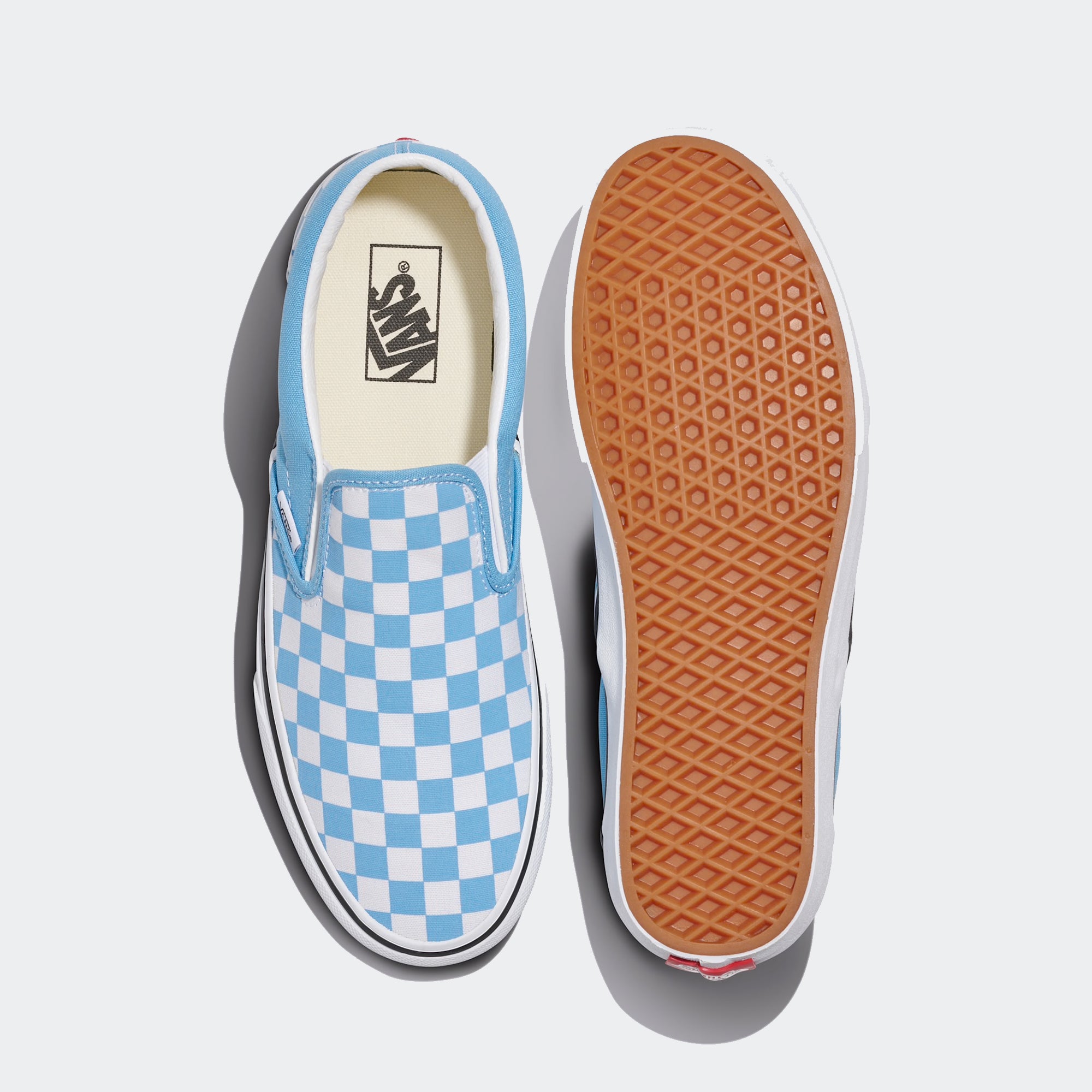 Unisex Vans Classic Slip-On Checkerboard Shoes Heritage Blue / White