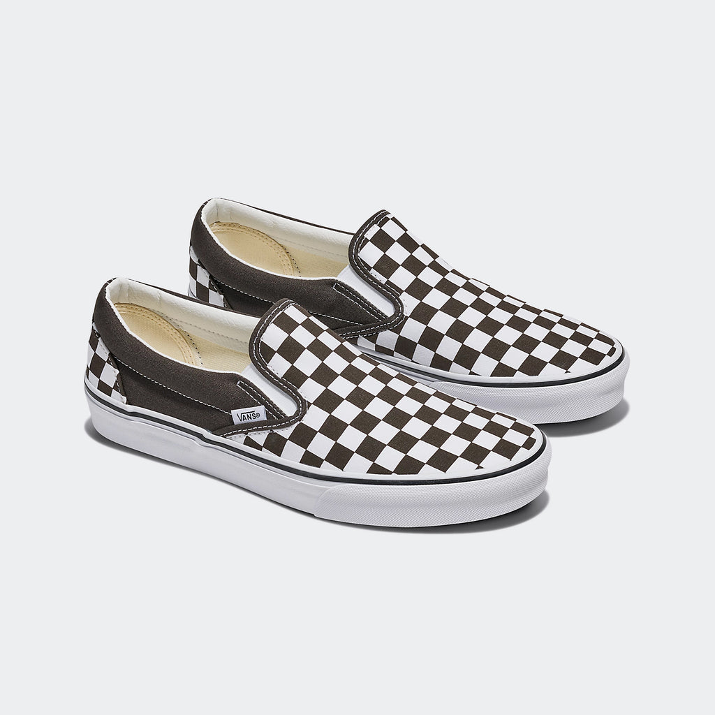 Unisex Vans Classic Slip-On Checkerboard Shoes Turkish Coffee Brown