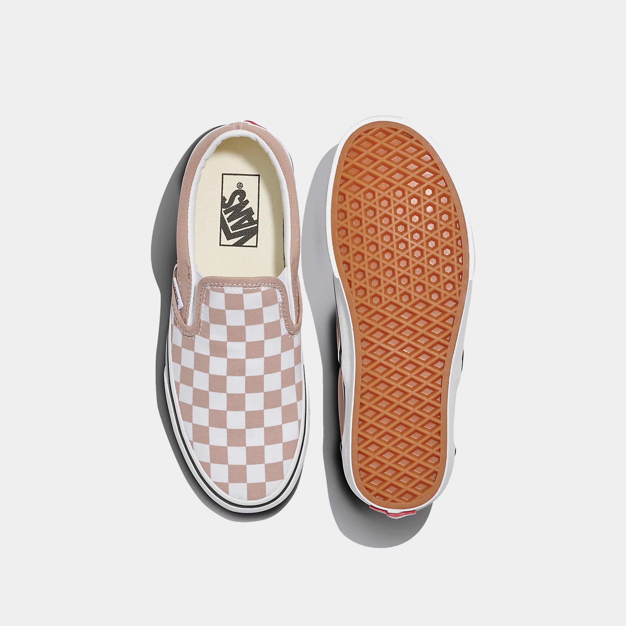 Unisex Vans Classic Slip-On Checkerboard Shoes Warm Taupe Brown