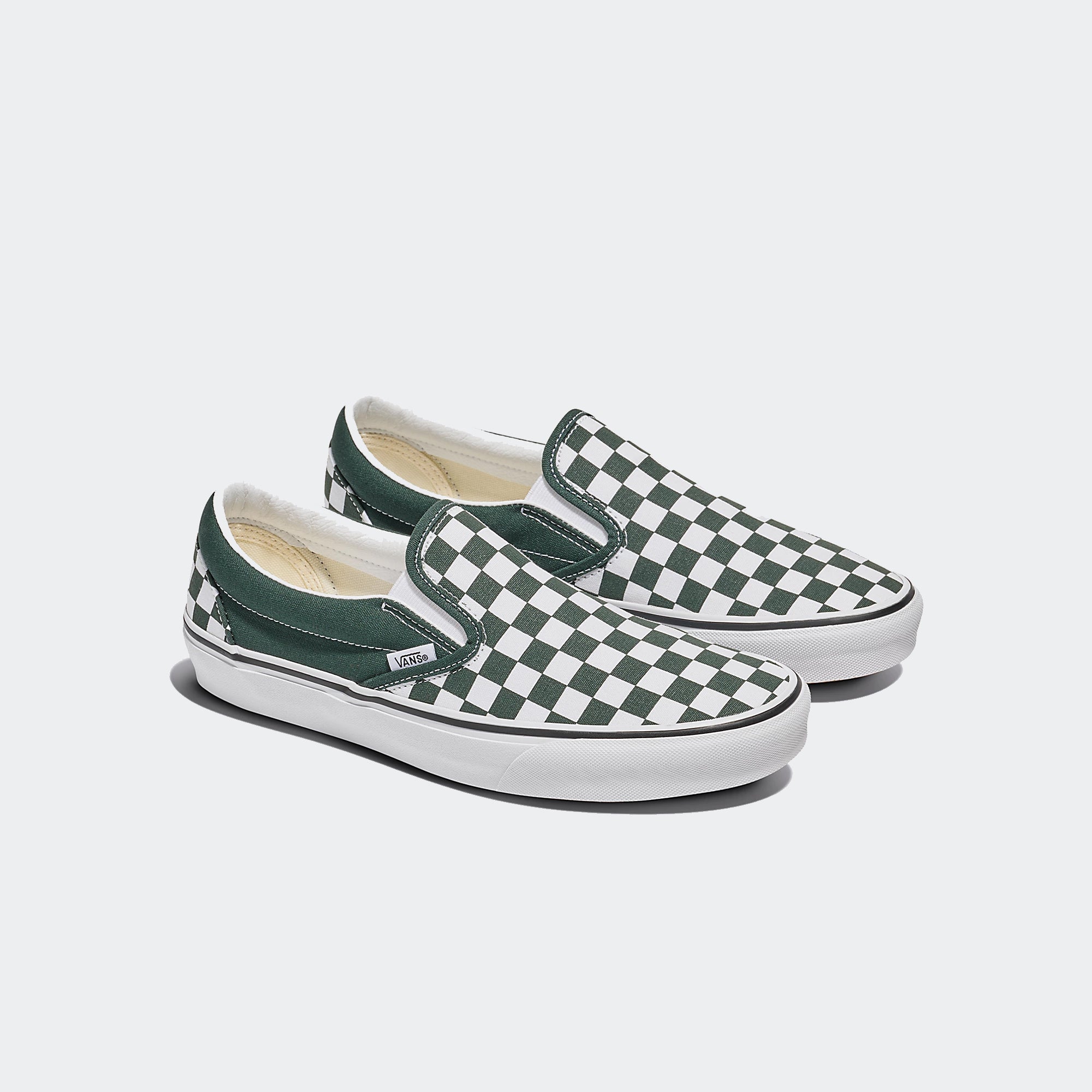Unisex Vans Classic Slip-On Checkerboard Shoes Scarab Green