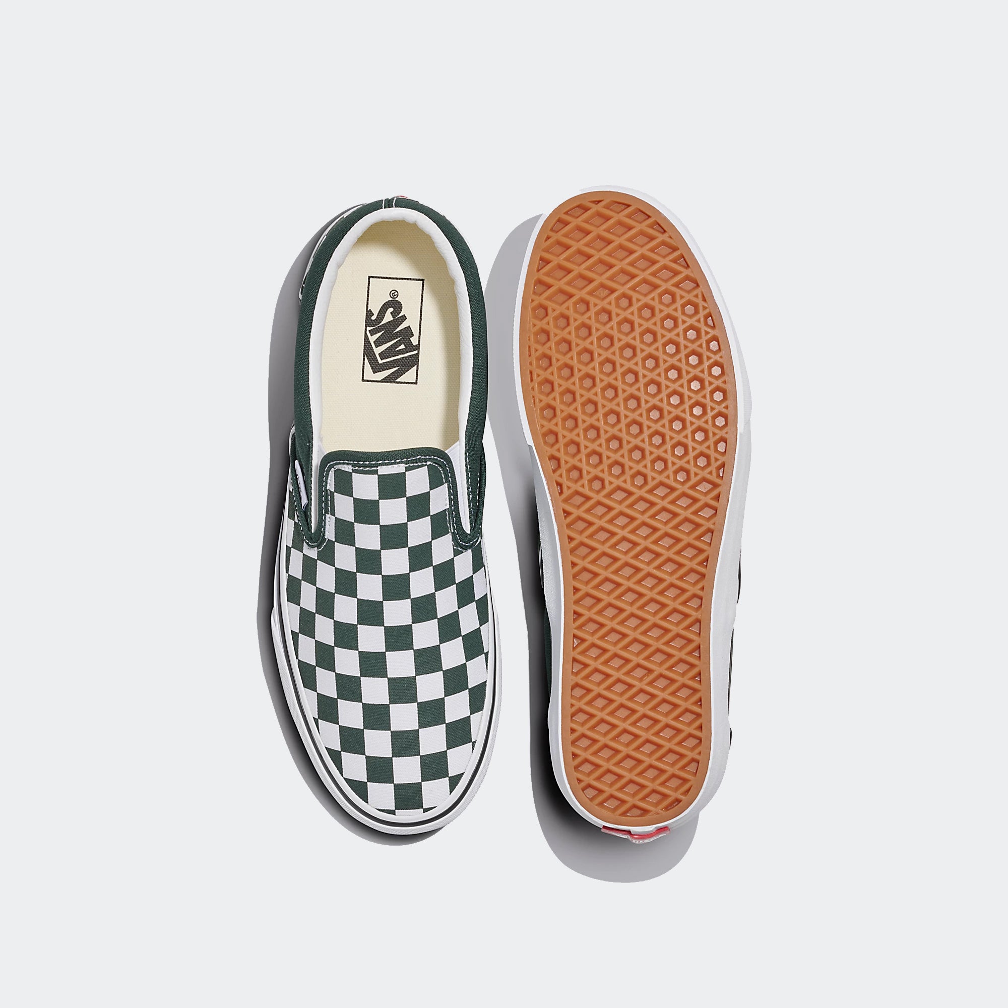 Unisex Vans Classic Slip-On Checkerboard Shoes Scarab Green