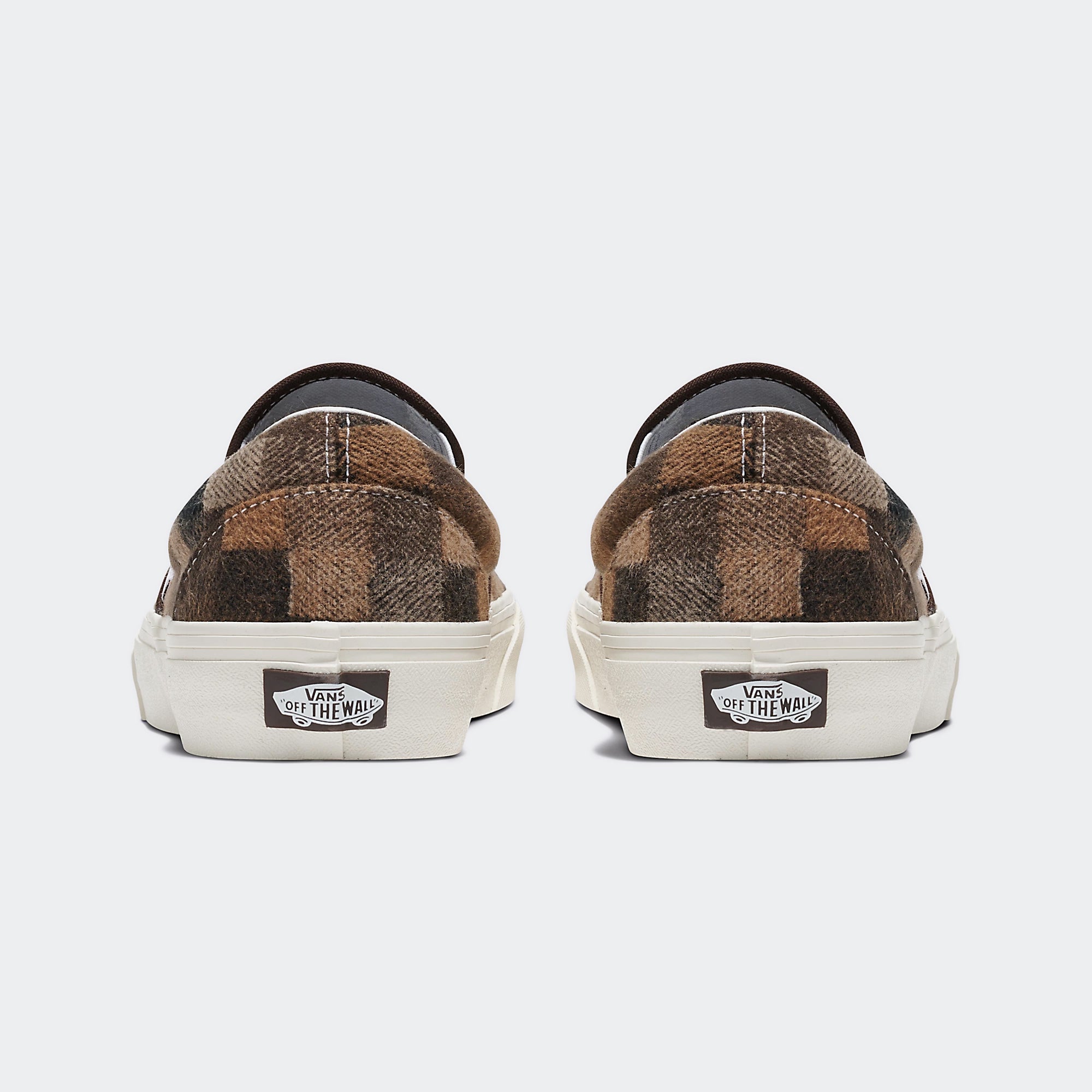 Unisex Vans Classic Slip-On Checkerboard Shoes Sweater Brown