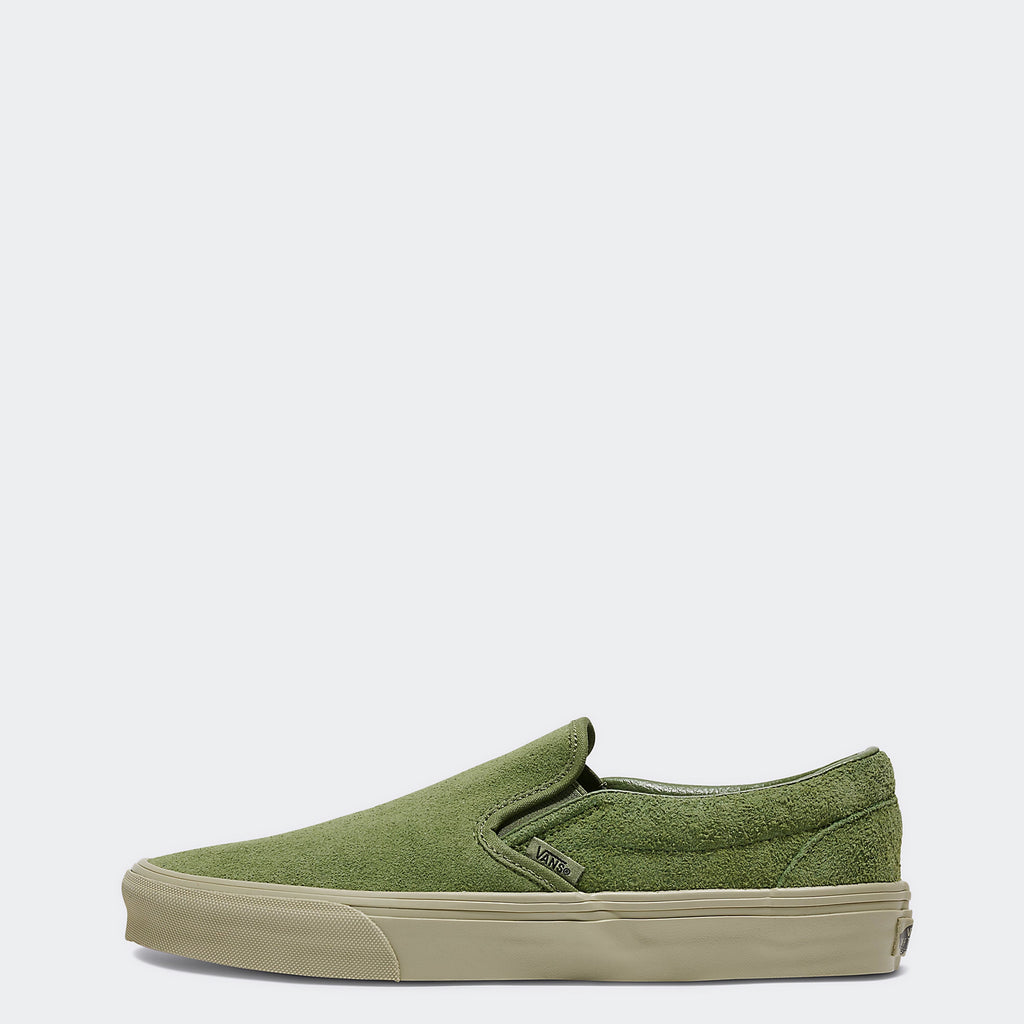 Unisex Vans Classic Slip-On Suede Mix Shoes Elm Green