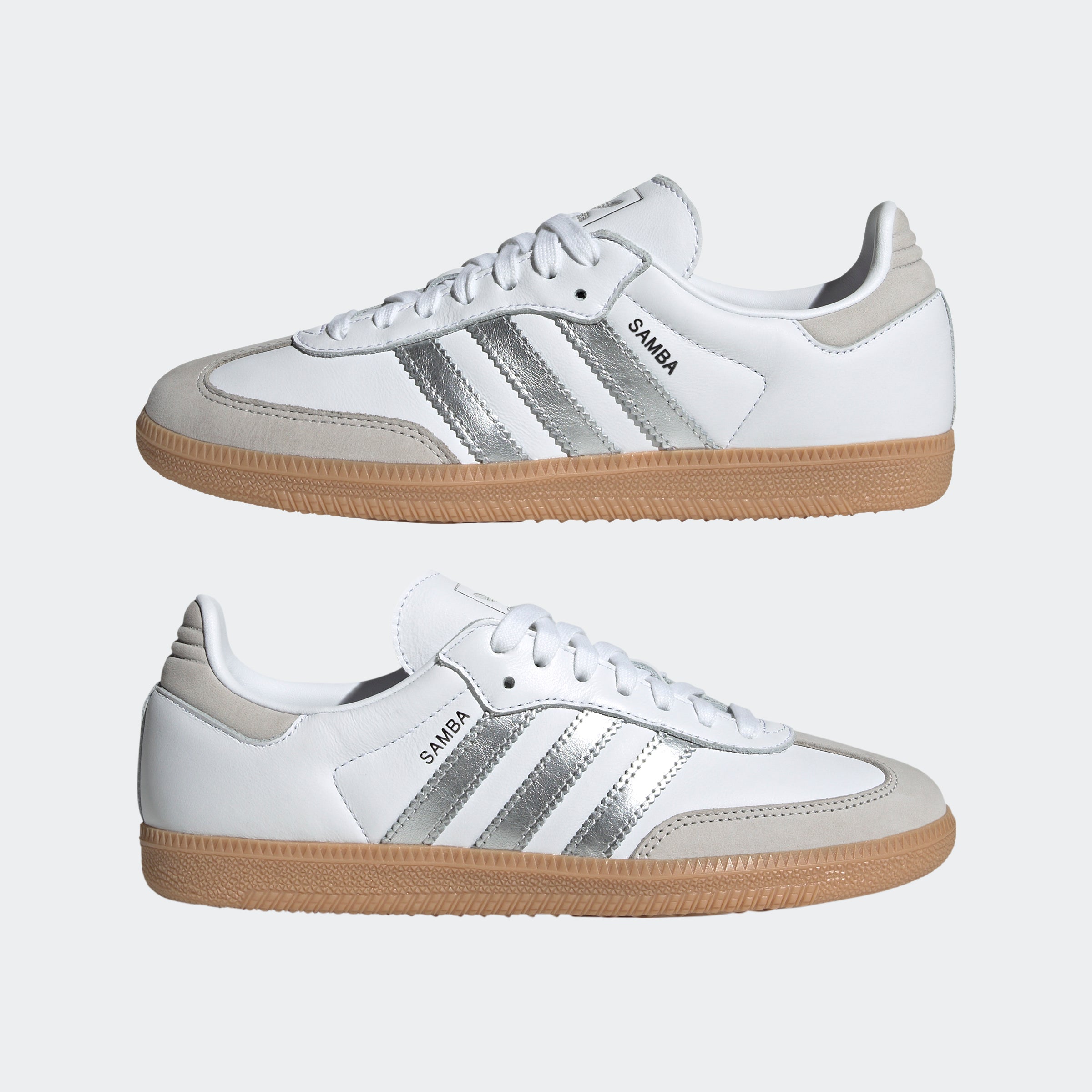 Women's adidas Originals Samba OG Shoes Cloud White / Silver Metallic / Grey One