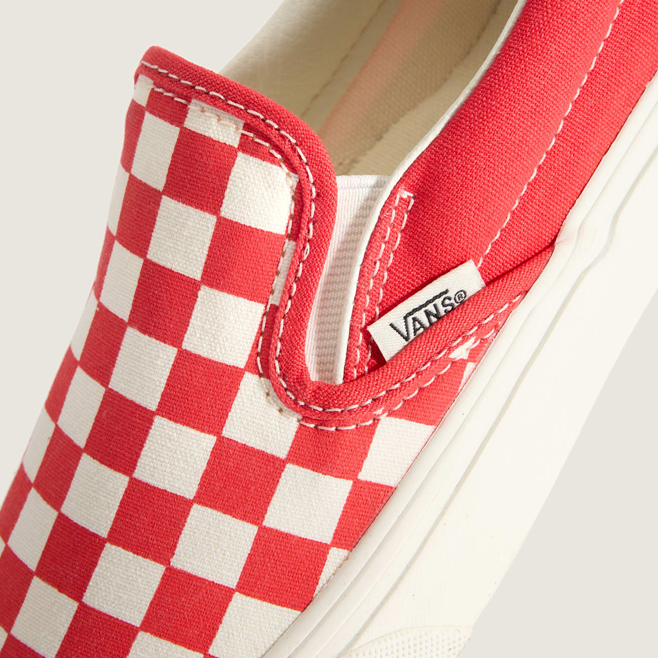 Unisex Vans Classic Slip-On Checkerboard Shoes Tomato