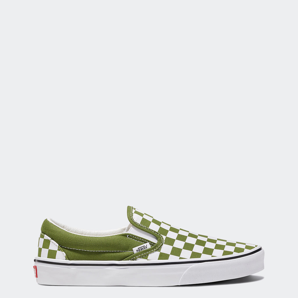 Unisex Vans Classic Slip-On Checkerboard Shoes Pesto