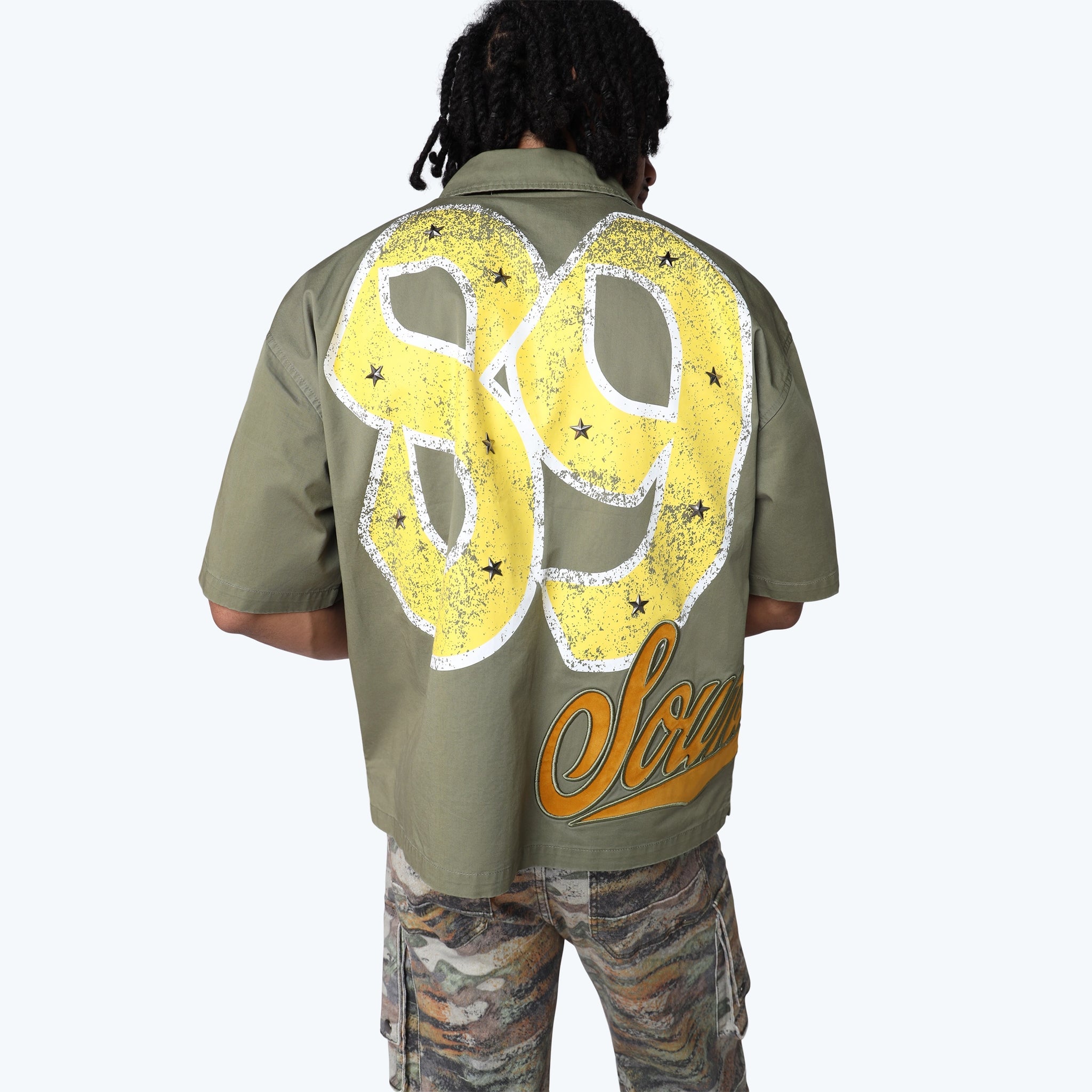 Men's Smoke Rise Oversized Wilds Woven Shirt Loden Green