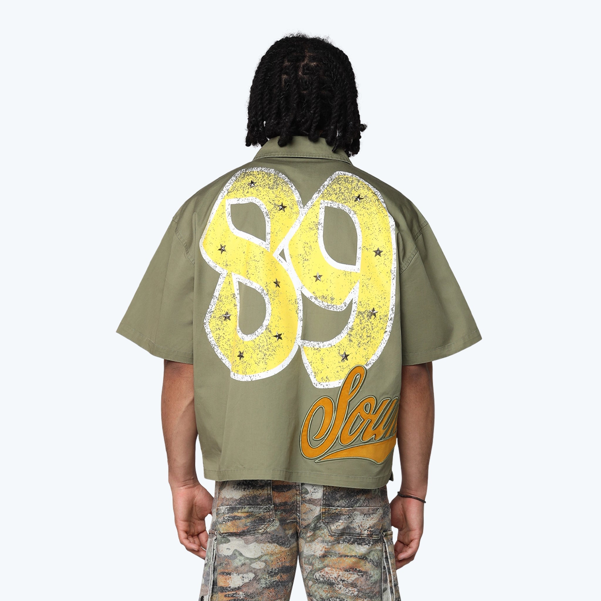 Men's Smoke Rise Oversized Wilds Woven Shirt Loden Green