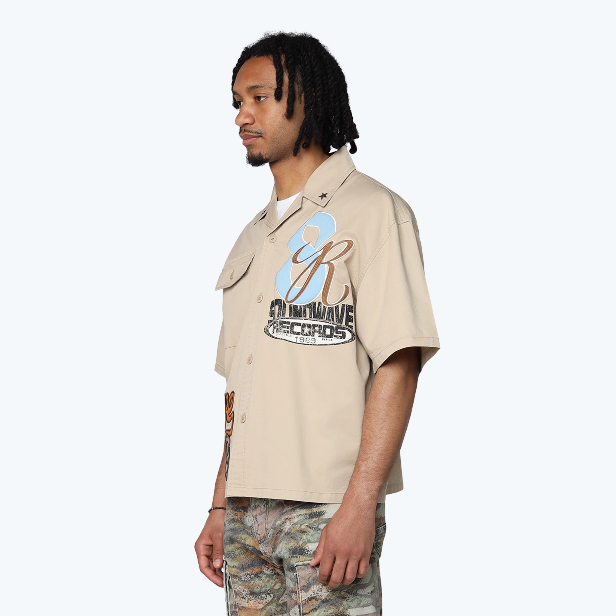 Men's Smoke Rise Oversized Wilds Woven Shirt Safari