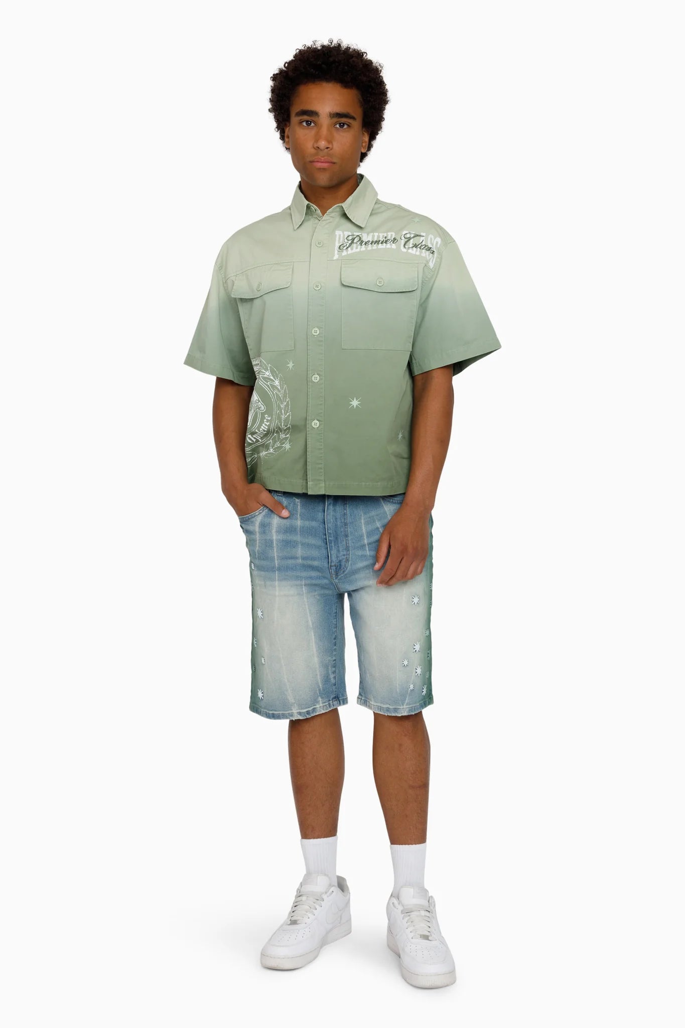 Men's Smoke Rise Premier Class Short Sleeve Button Down Shirt Dewkist