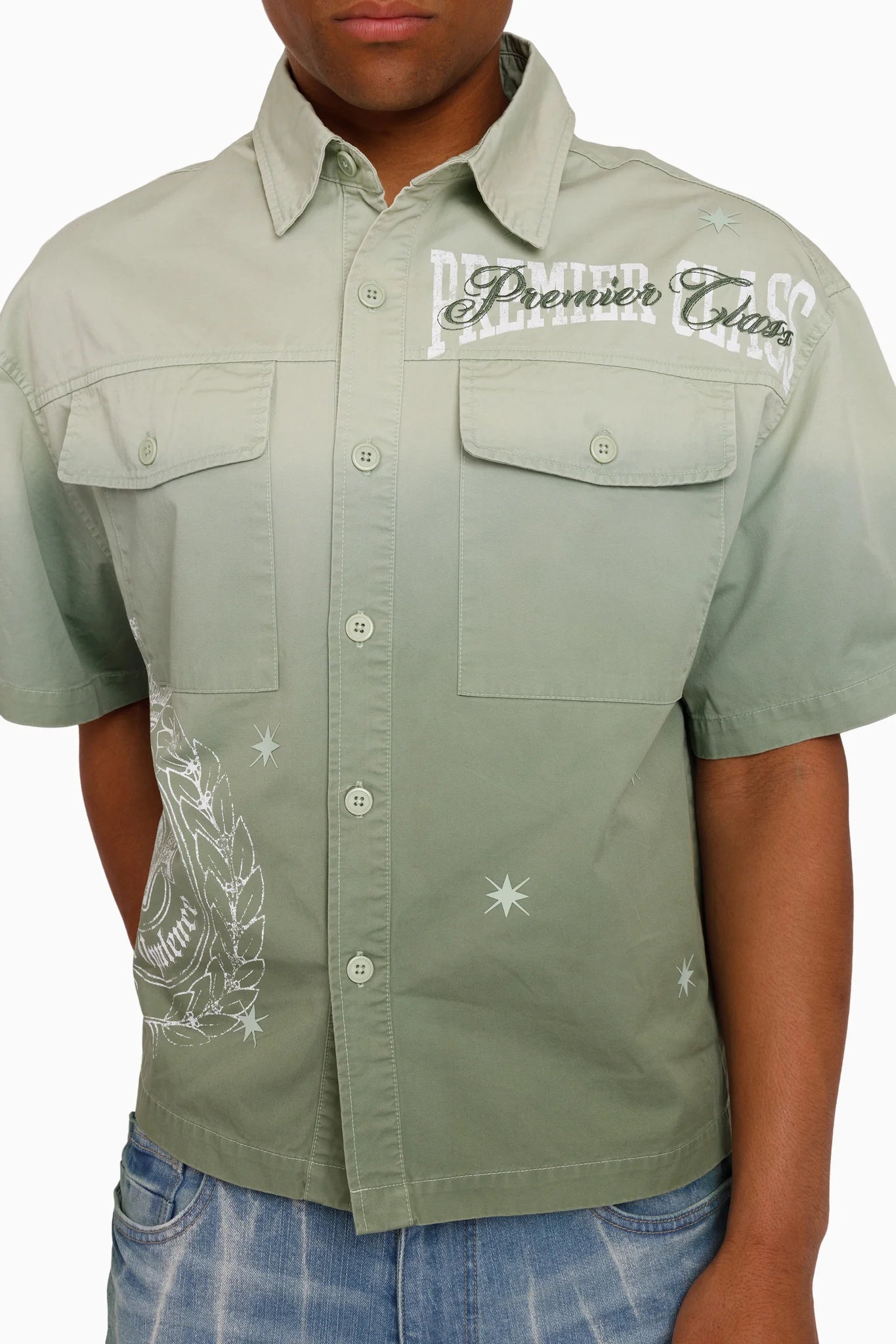 Men's Smoke Rise Premier Class Short Sleeve Button Down Shirt Dewkist