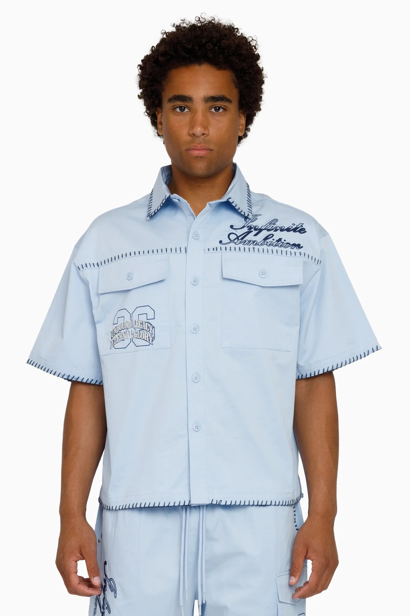 Men's Smoke Rise Infinite Ambition SS Button Down Shirt Blue Bell