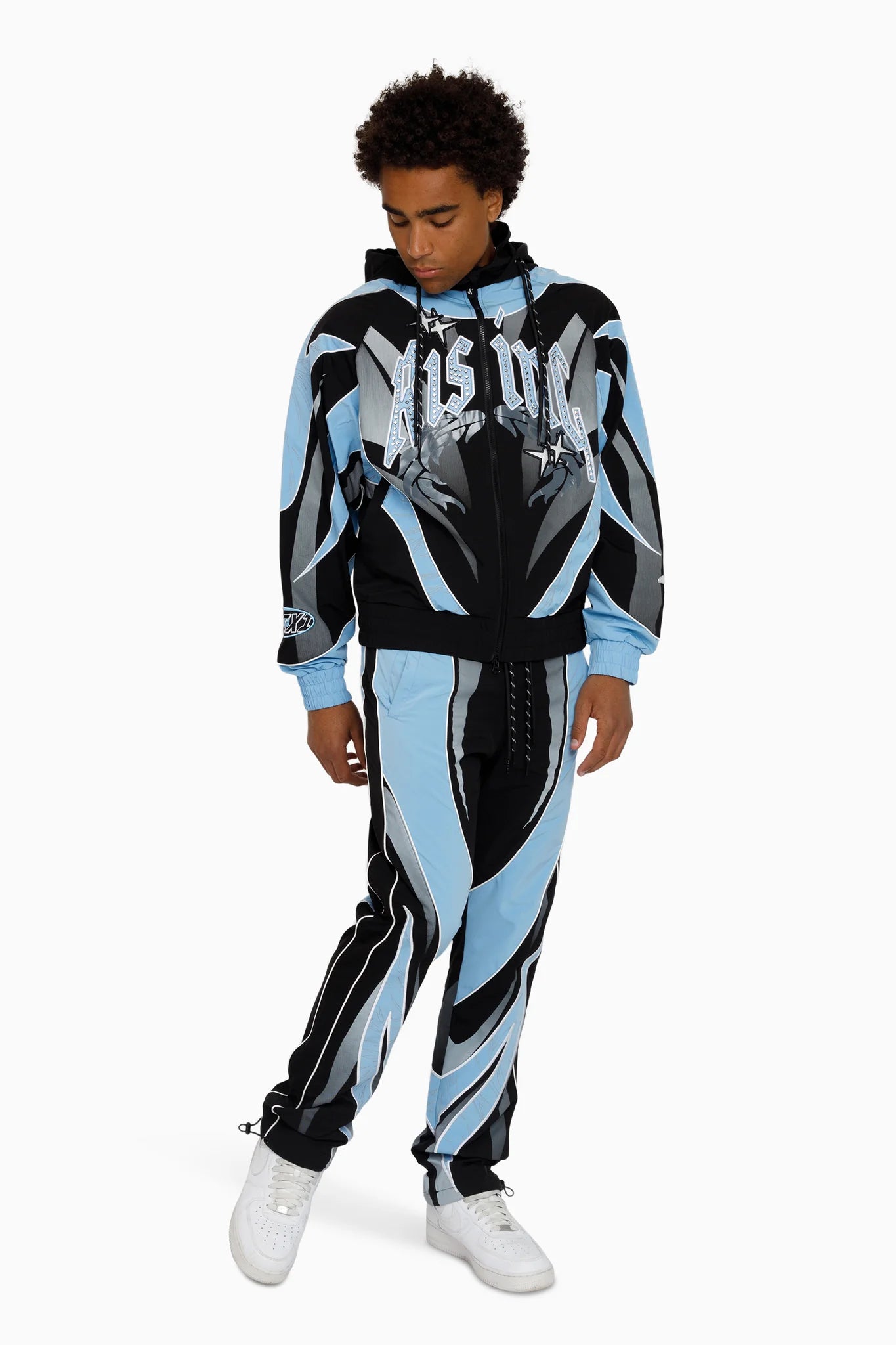 Men's Smoke Rise Rising Colorblock Windbreaker Pants Blue Bell