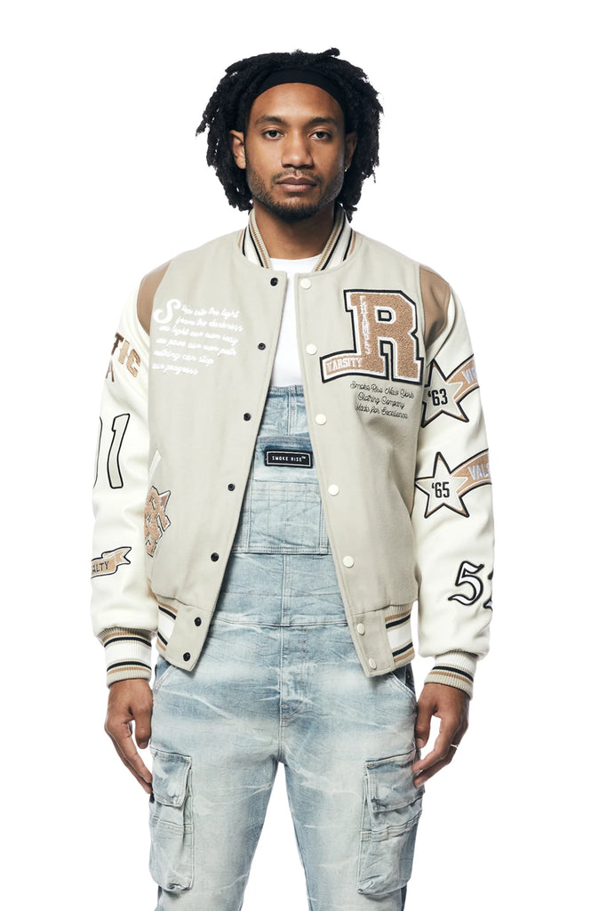 Men's Smoke Rise Torch Varsity Jacket Clay