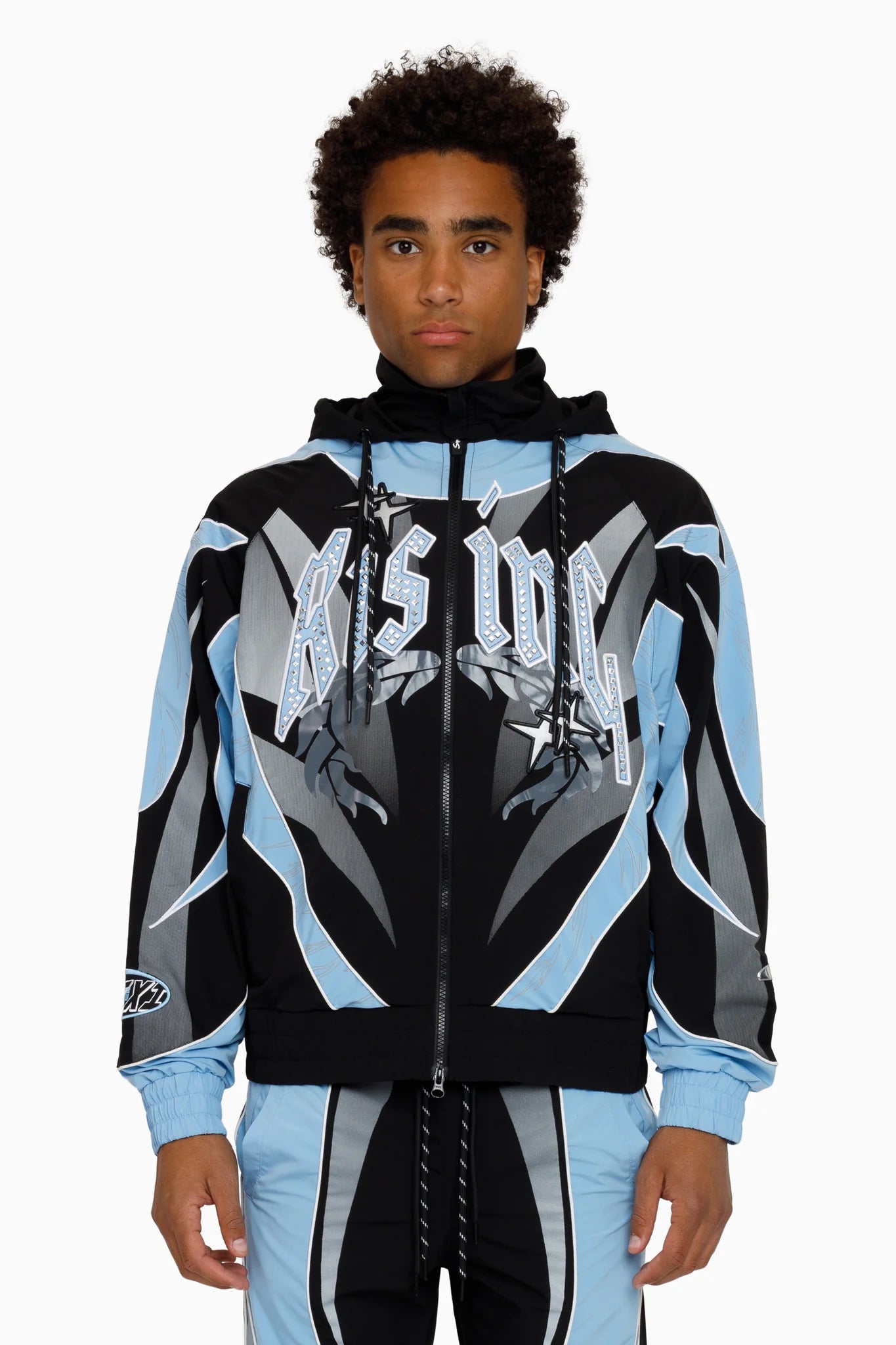 Men's Smoke Rise Rising Colorblock Windbreaker Jacket Blue Bell