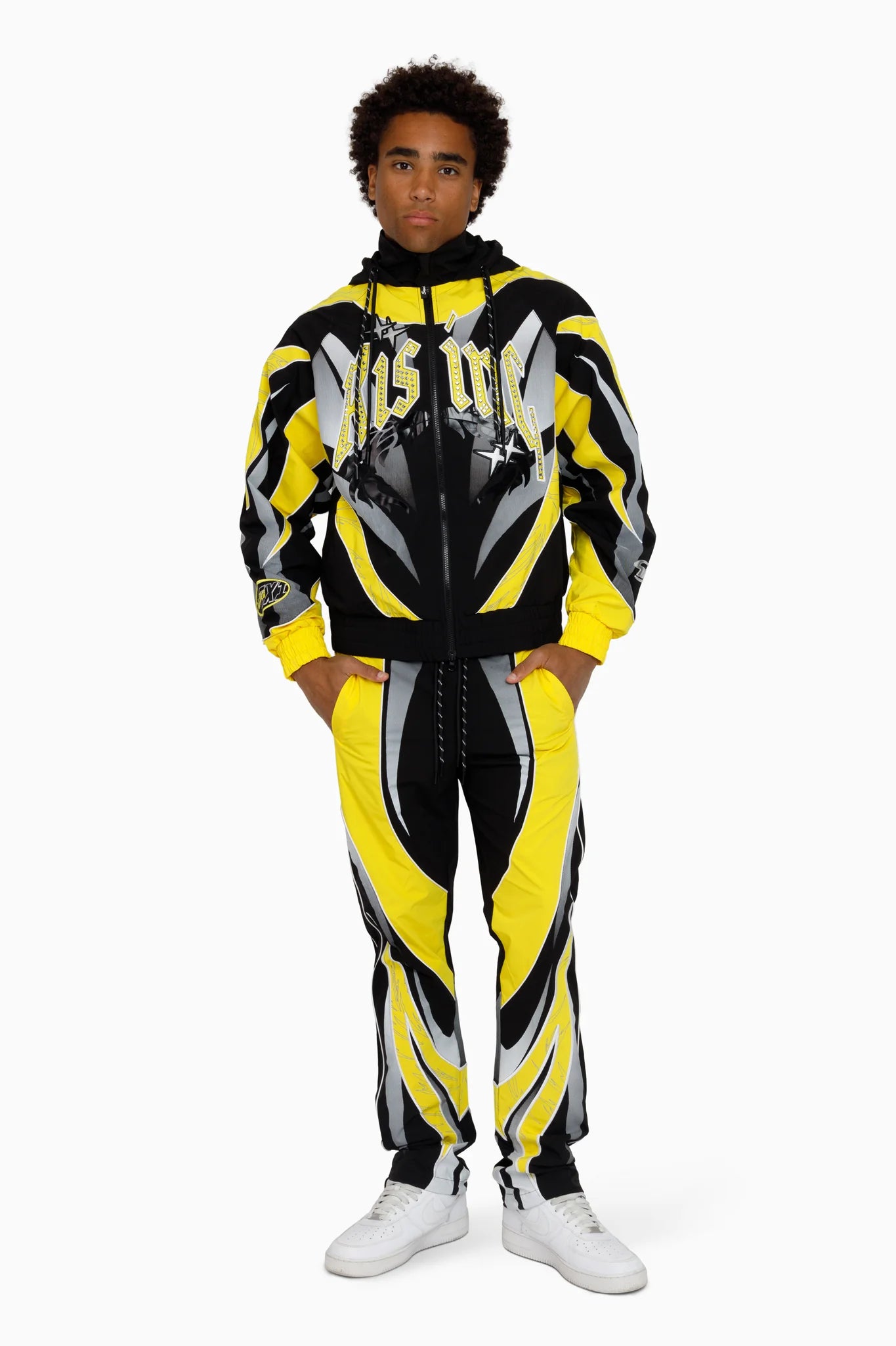 Men's Smoke Rise Rising Colorblock Windbreaker Jacket Cyber Yellow