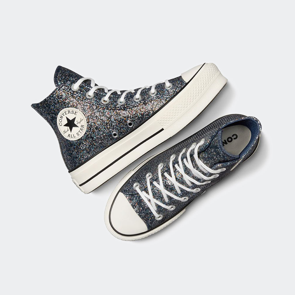 Women's Converse Chuck Taylor All Star Lift Platform Glitter Shoes Into The Void