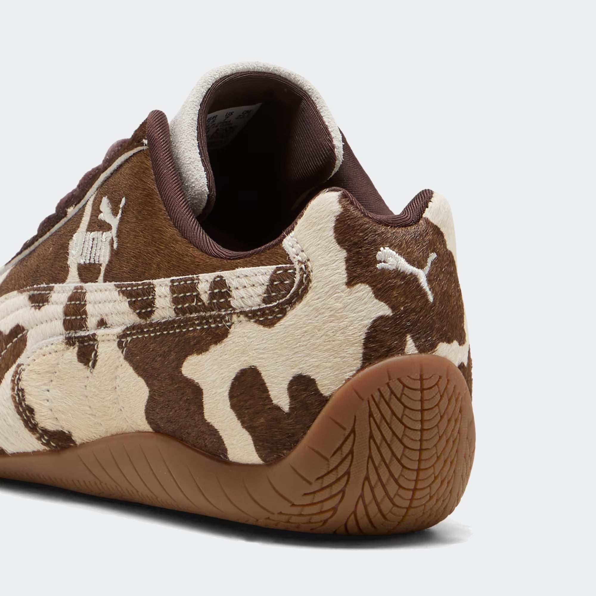 Women's PUMA Speedcat Cow Print Shoes Chocolate Brown