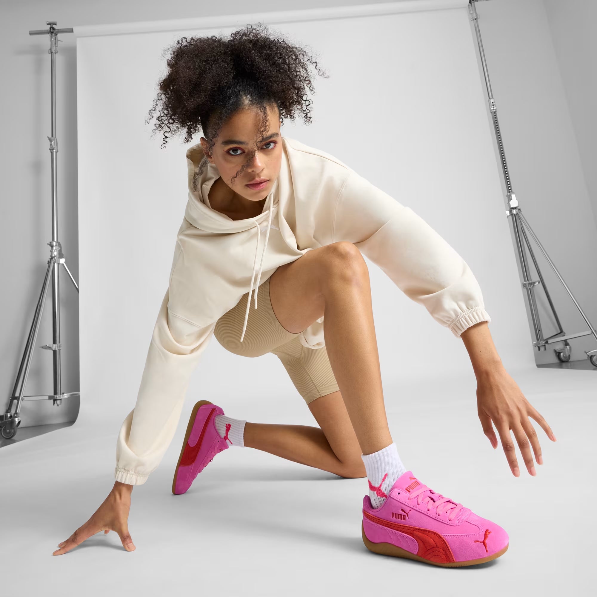 Women's PUMA Speedcat OG Shoes Pink Pixel / Glowing Red