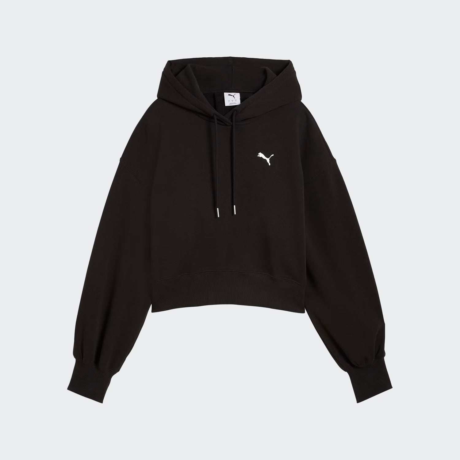 Women's PUMA Wardrobe Essentials Relaxed Cropped Hoodie Black