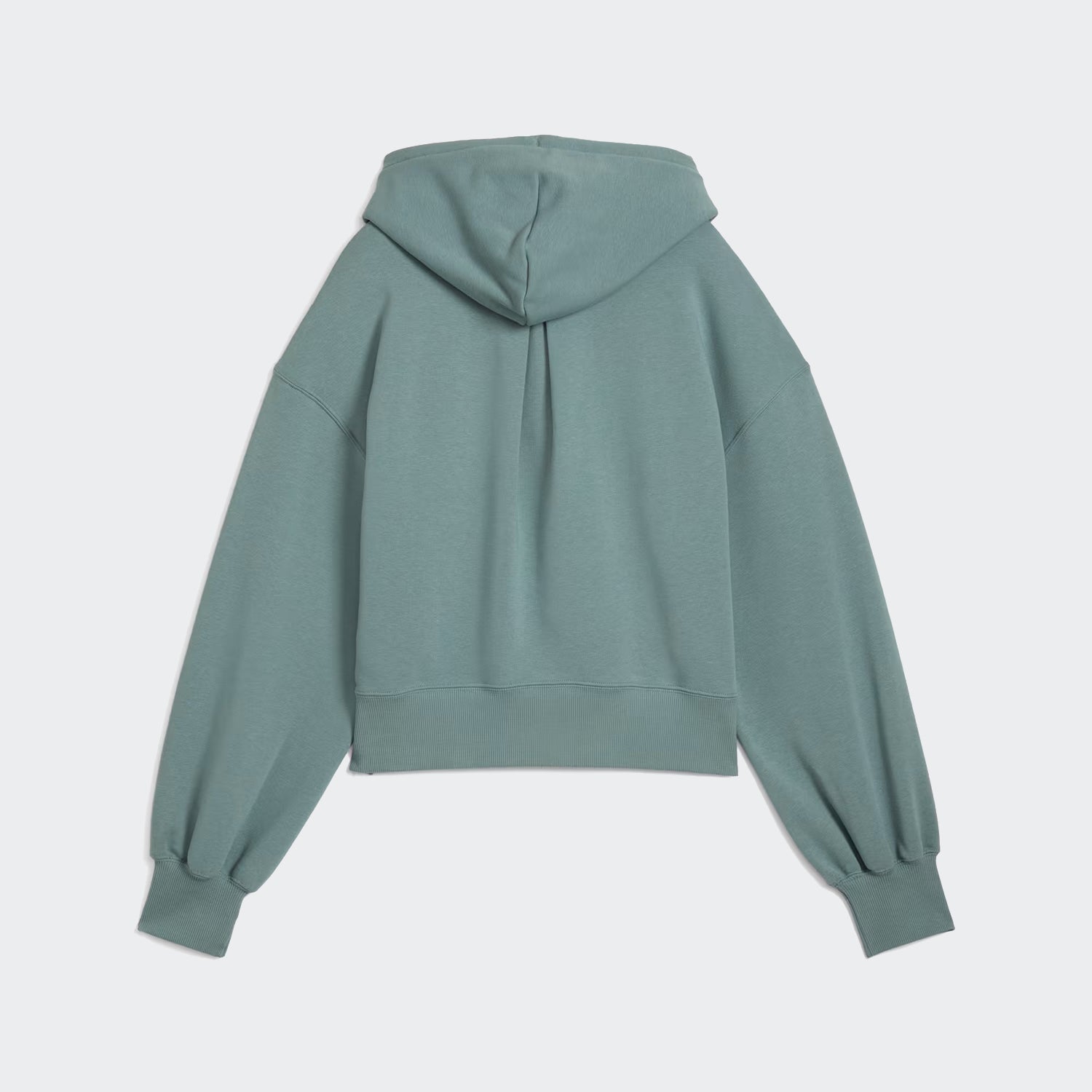 Women's PUMA Wardrobe Essentials Relaxed Cropped Hoodie Green Moon
