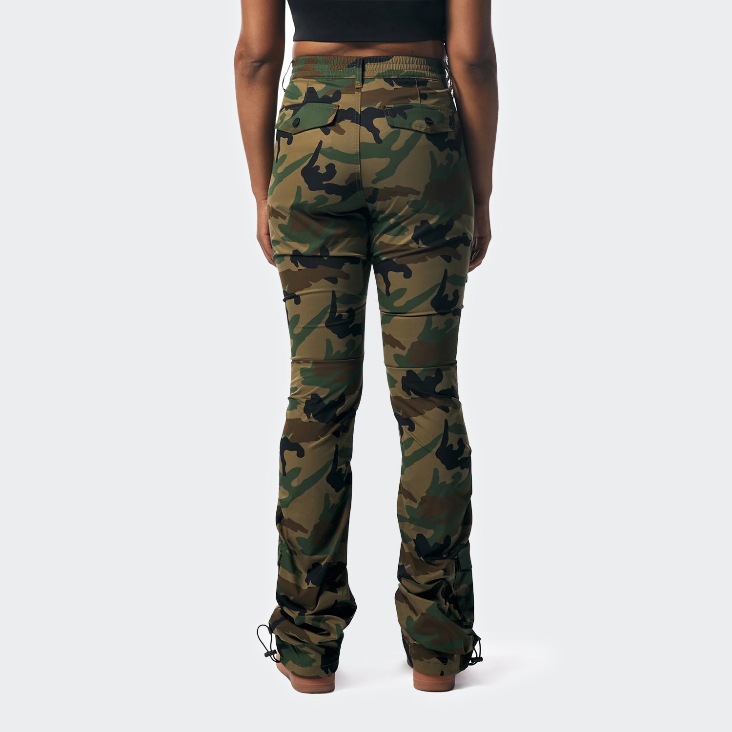 Women's Smoke Rise Red High Rise Stacked Utility Pants Wood Camo