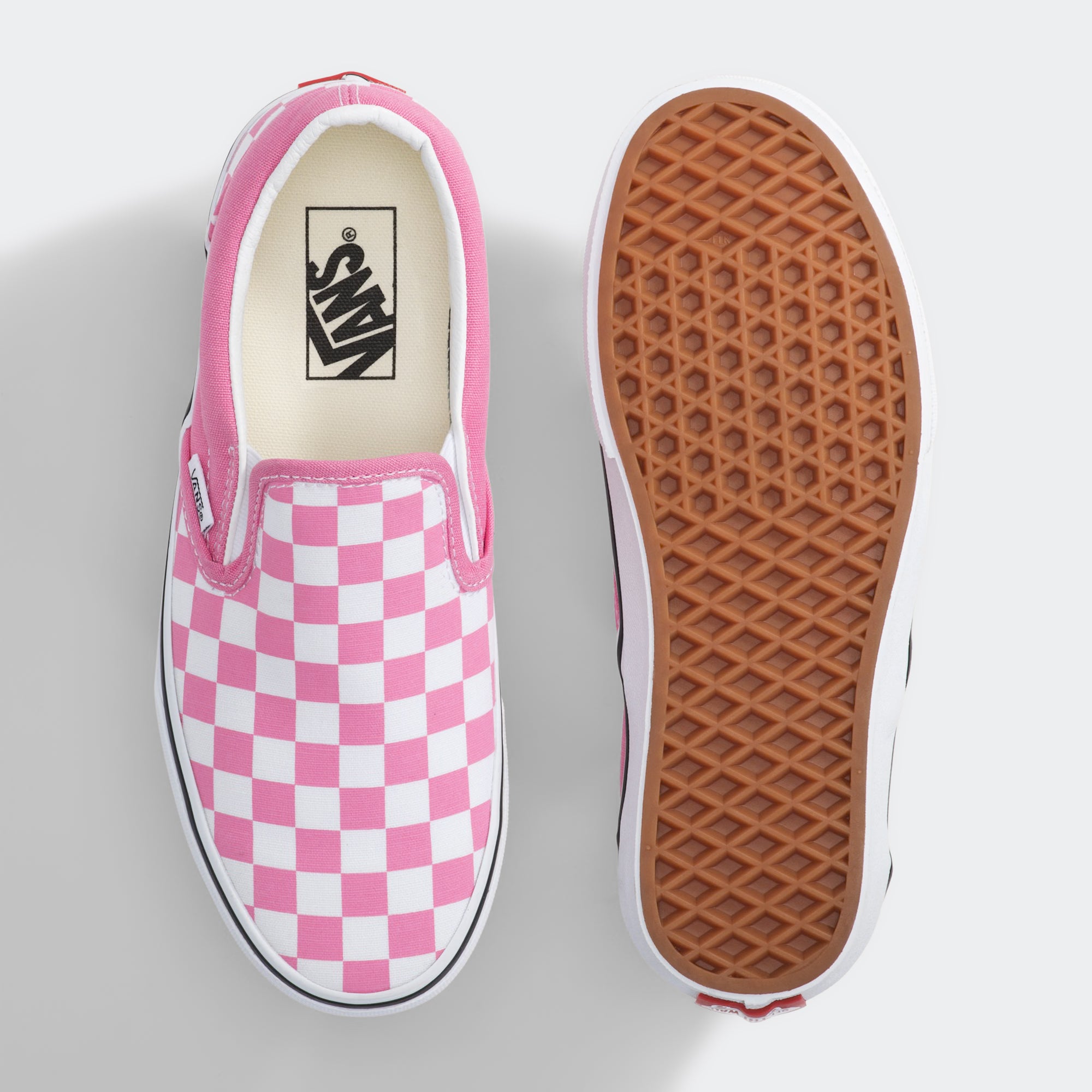 Women's Vans Classic Slip-On Checkerboard Shoes Fizz Pink