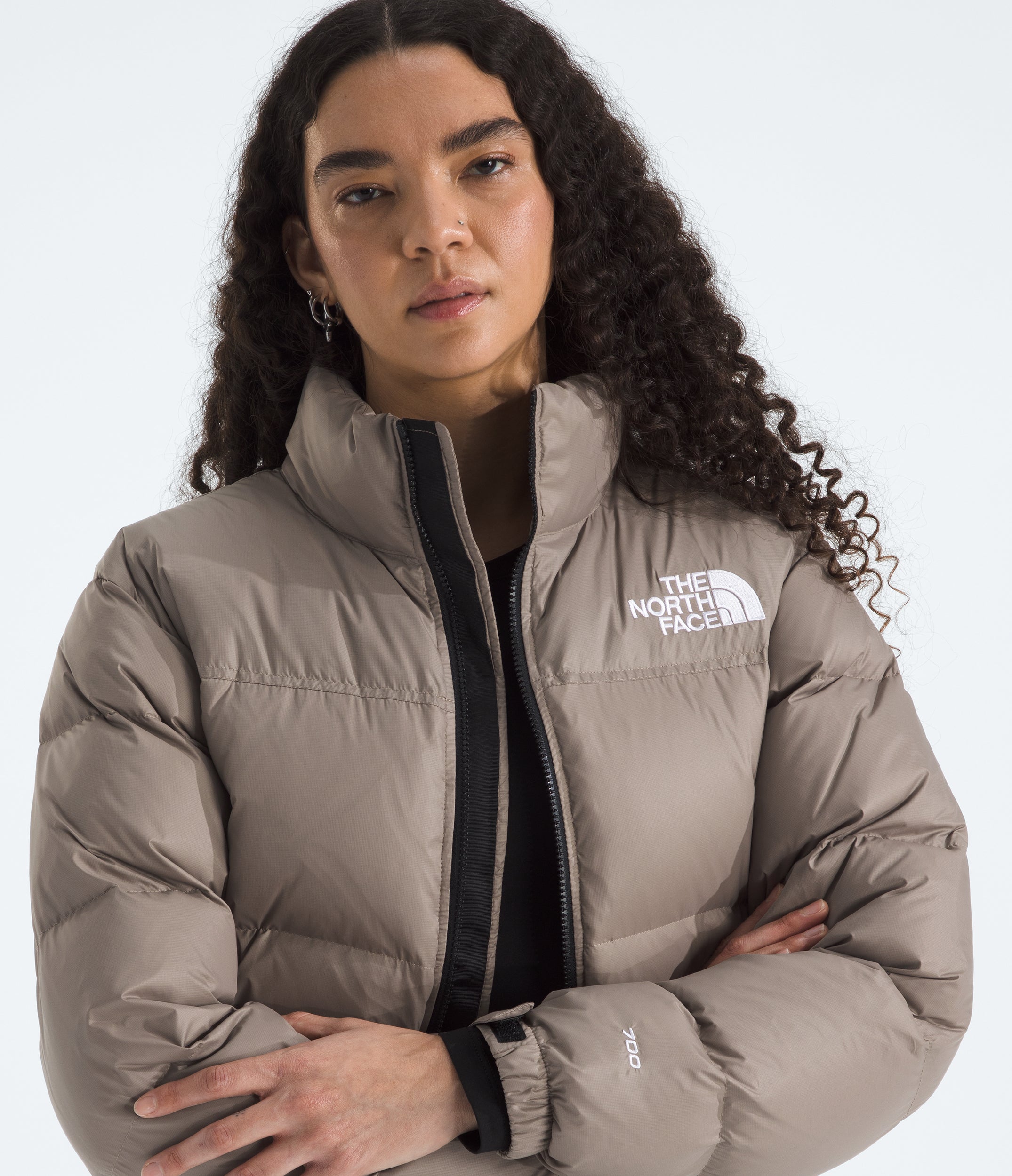 Women's The North Face Nuptse Short Jacket Mocha Brown