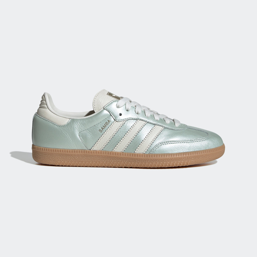 Women's adidas Originals Samba OG Shoes Linen Green Metallic