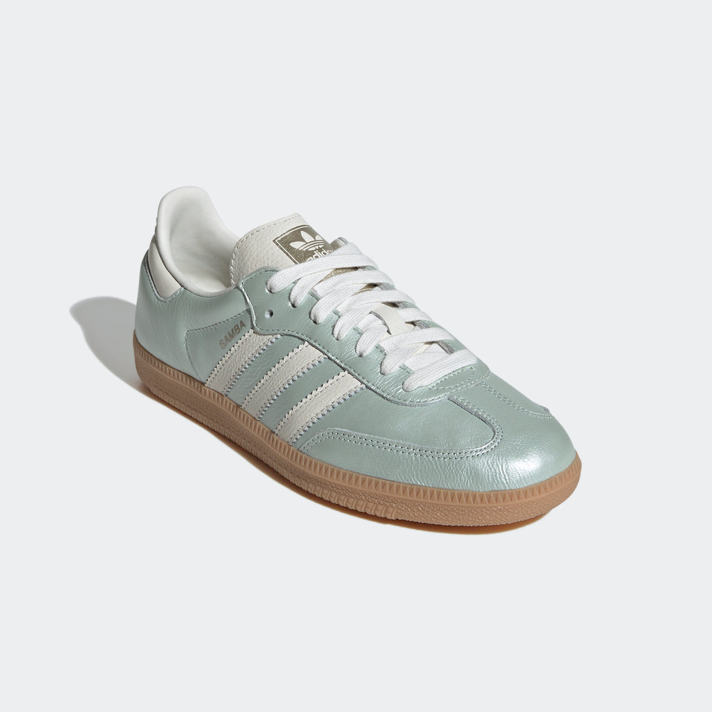 Women's adidas Originals Samba OG Shoes Linen Green Metallic