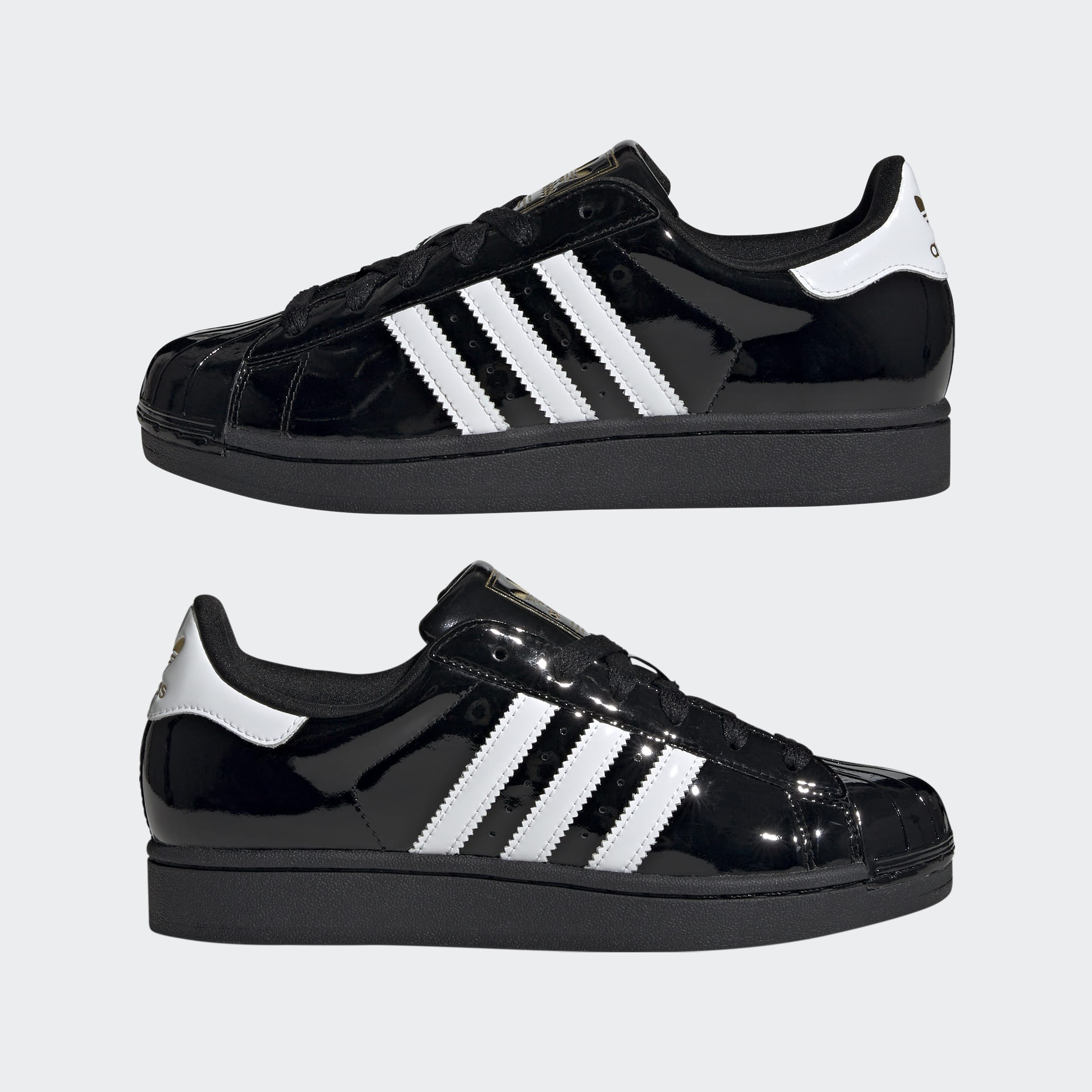 Women's adidas Originals Superstar II Shoes Black Patent Leather