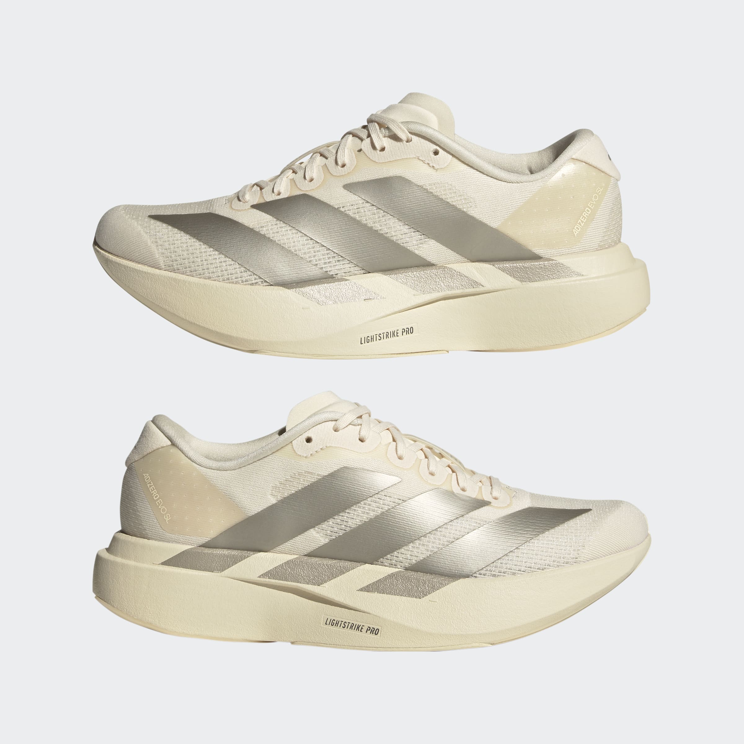 Women's adidas Running Adizero Evo SL Shoes Wonder White / Cyber Metallic