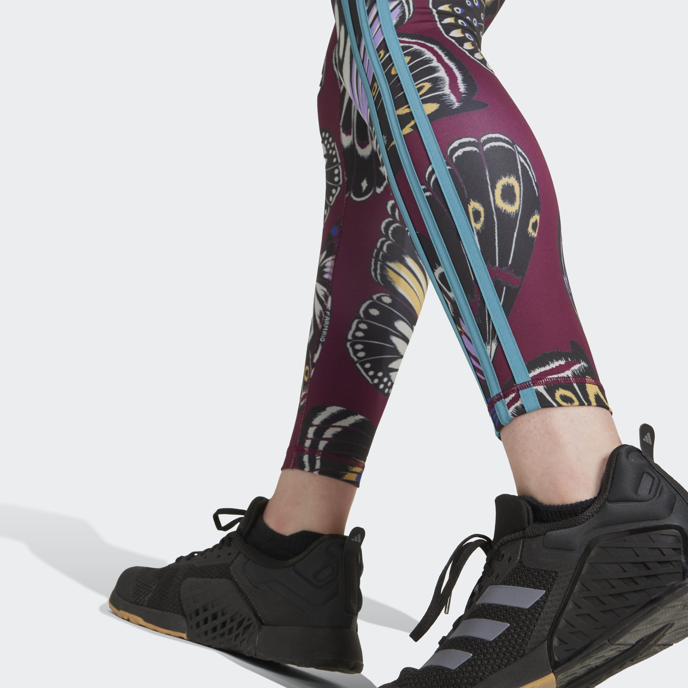 Women's adidas Workout x FARM 7/8 Leggings Black / Amazon Red / Energy Ink