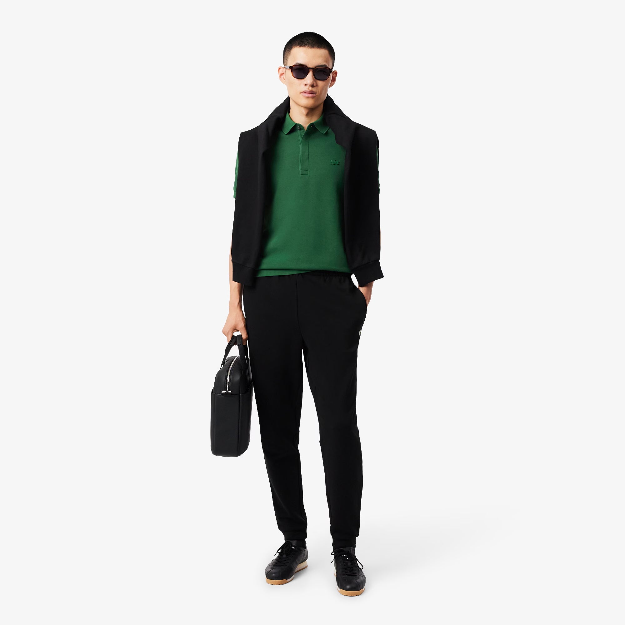 Men's Lacoste Tapered Leg Sweatpants Black