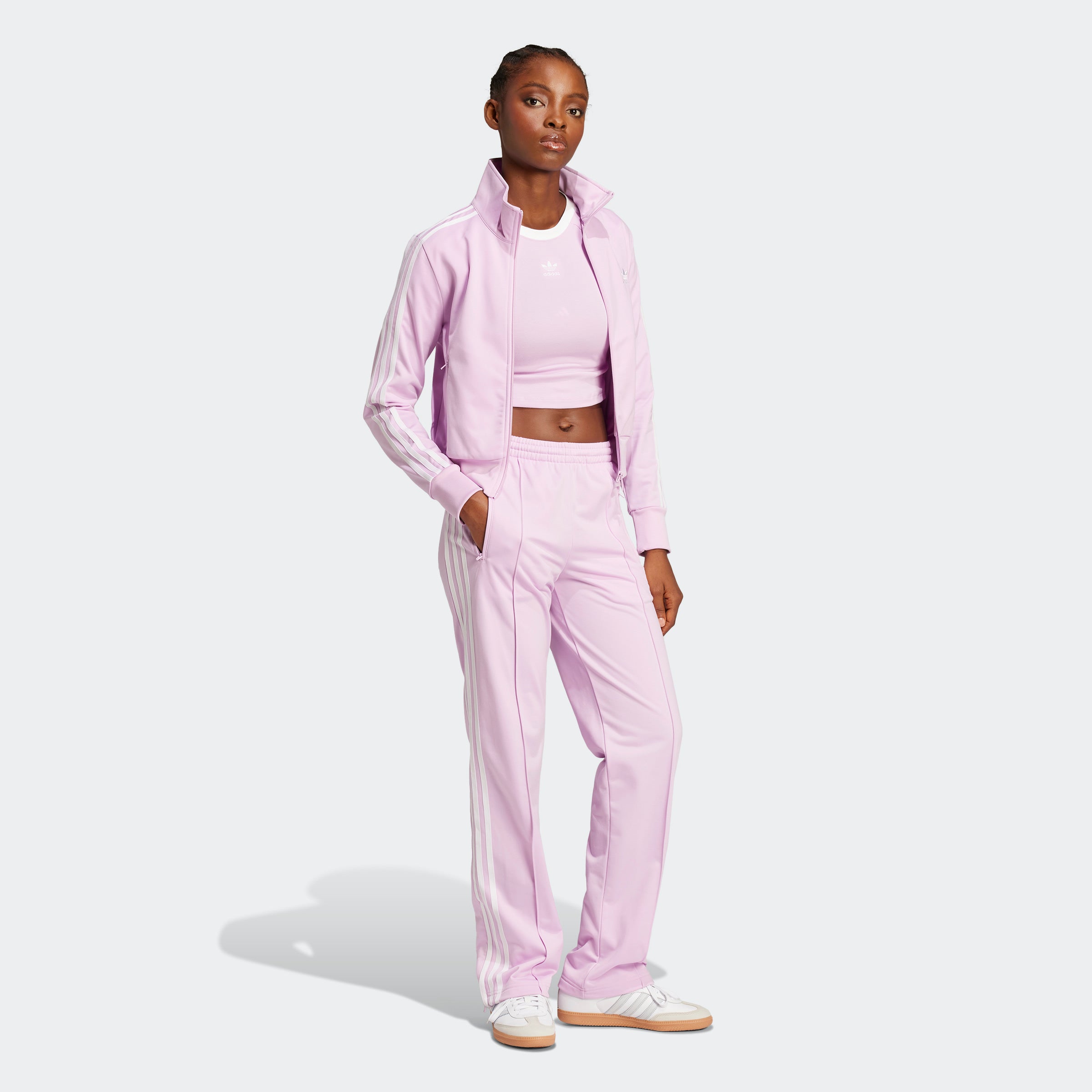 Women's adidas Originals 3-Stripes Baby Tee Light Orchid