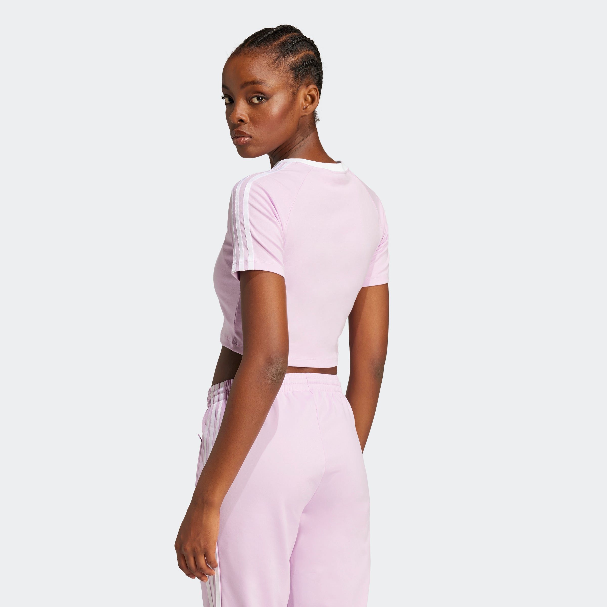 Women's adidas Originals 3-Stripes Baby Tee Light Orchid